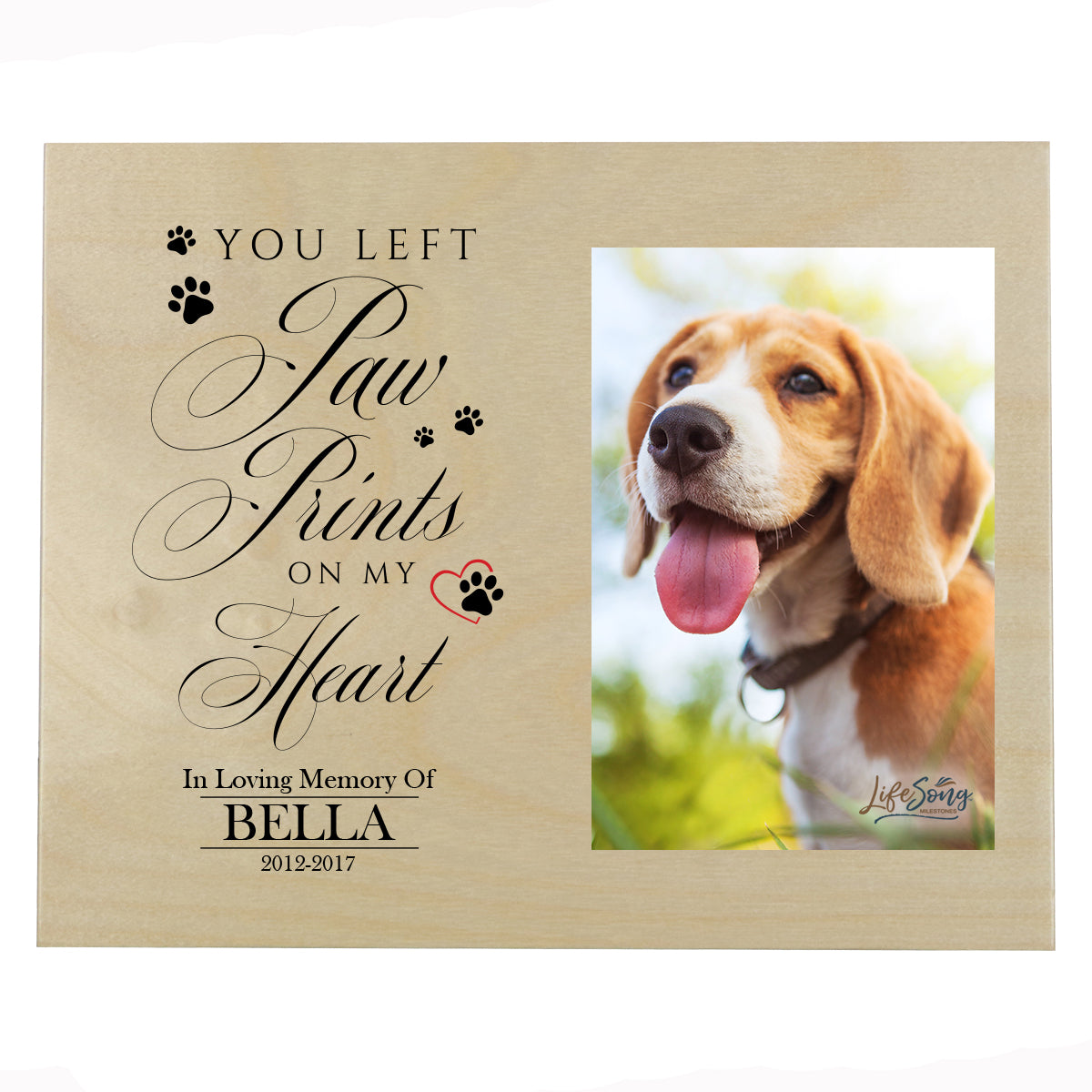 Pet Memorial Photo Wall Plaque Décor - You Left Paw Prints On My Heart