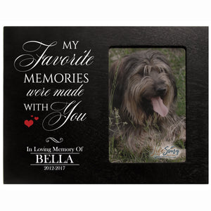 8x10 Black Pet Memorial Picture Frame with the phrase "My Favorite Memories Were Made With You"