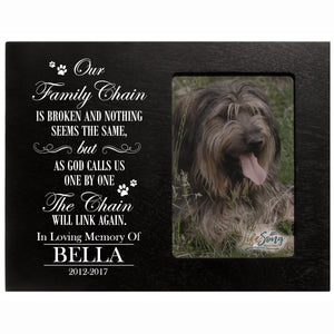 8x10 Black Pet Memorial Picture Frame with the phrase "Our Family Chain"