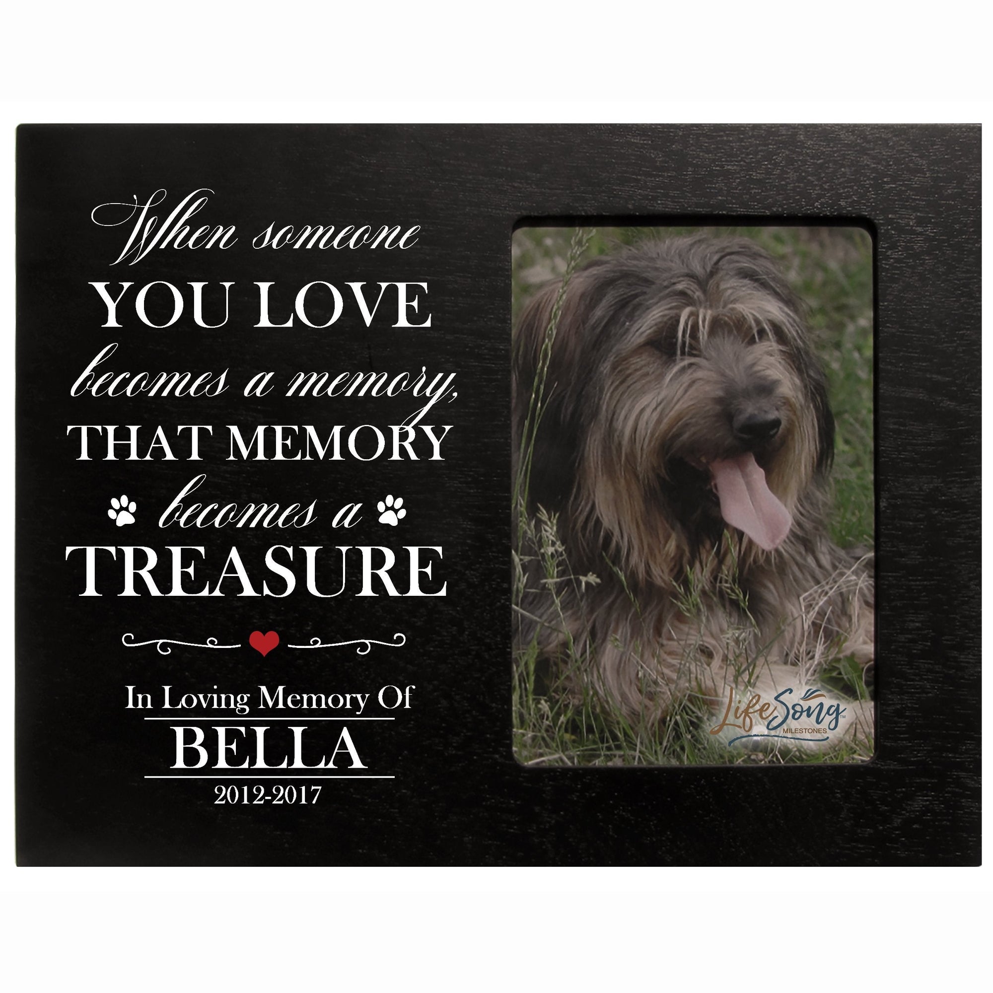 8x10 Black Pet Memorial Picture Frame with the phrase "When Someone You Love Becomes A Memory"