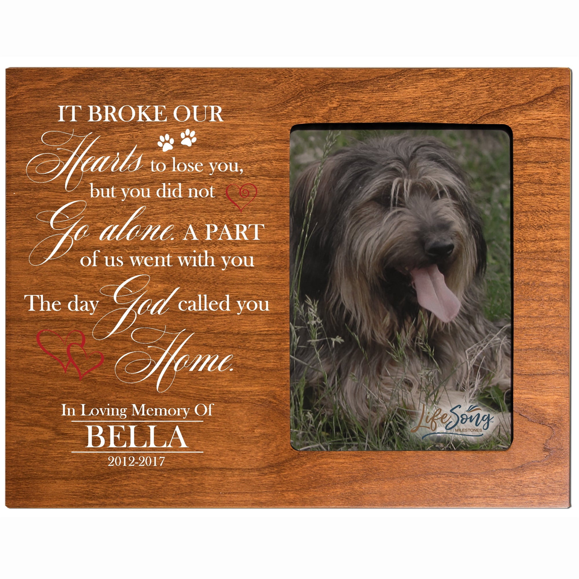 Pet Memorial Picture Frame - It Broke Our Hearts To Lose You