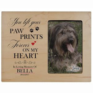 Pet Memorial Picture Frame - You Left Your Paw Prints On My Heart