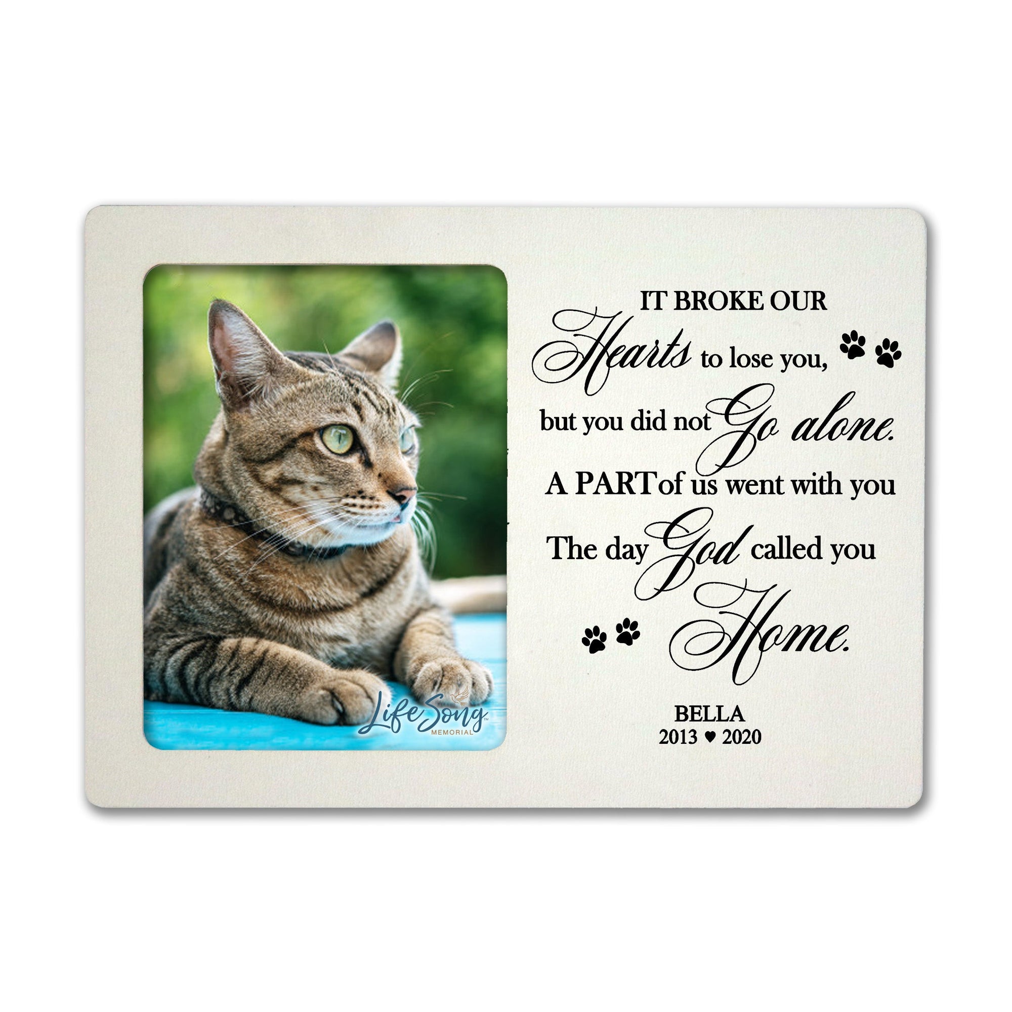 Pet Memorial Magnet Picture Frame - It Broke Our Hearts To Lose You
