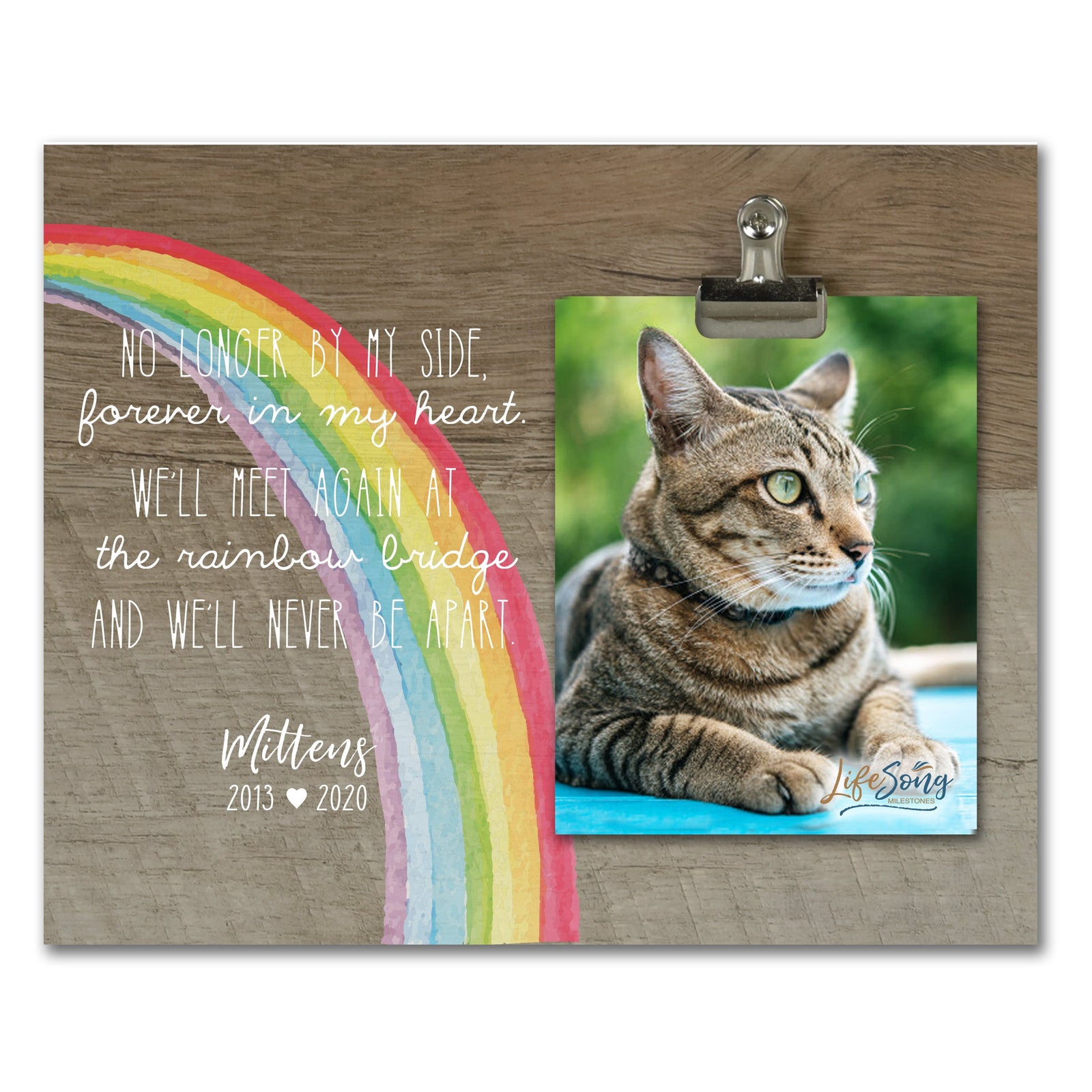 Pet Memorial Photo Clip Board - The Rainbow Bridge