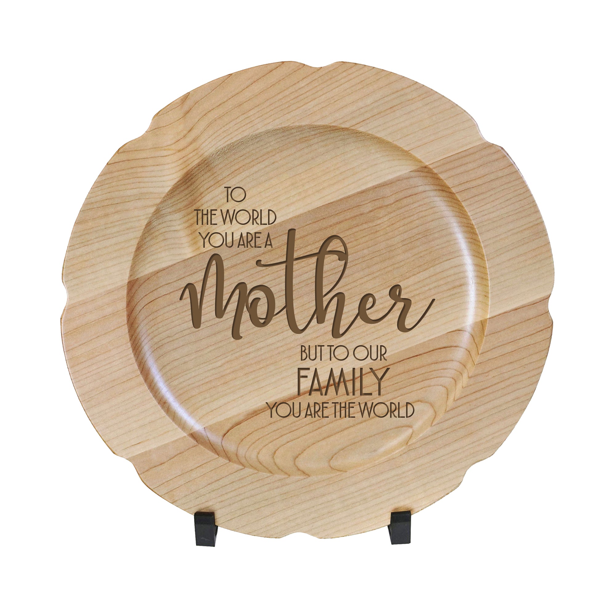 LifeSong Milestones Wooden Decorative Plate Family Keepsake 12in To The World Mother Housewarming Mother’s Day Gift Home Wall Decor Kitchen Keepsake