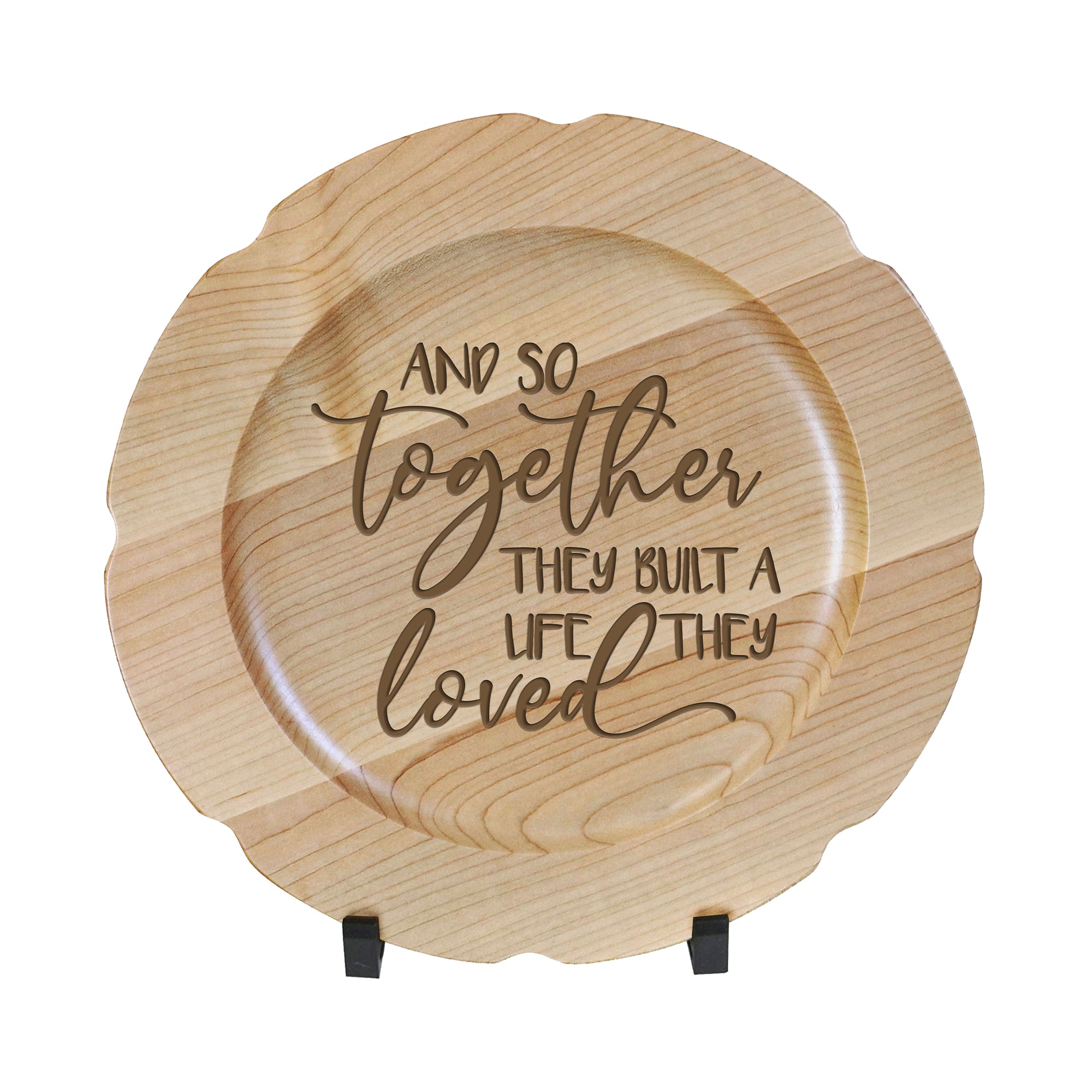 LifeSong Milestones Wooden Decorative Plate Family Keepsake 12in And So Together Housewarming Mother’s Day Gift Home Wall Decor Kitchen Keepsake