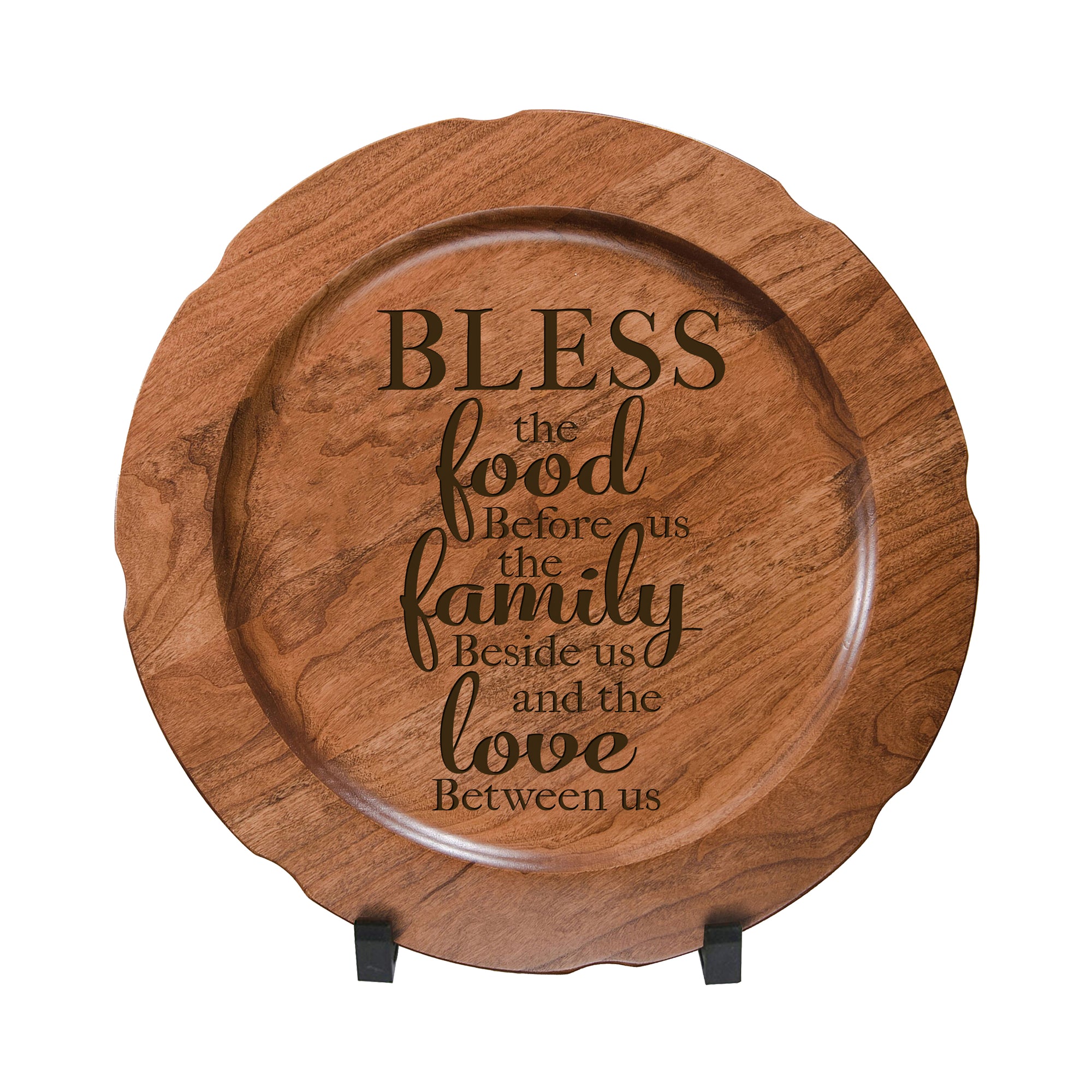 LifeSong Milestones Wooden Decorative Plate Family Keepsake 12in Bless The Food Housewarming Mother’s Day Gift Home Wall Decor Kitchen Keepsake