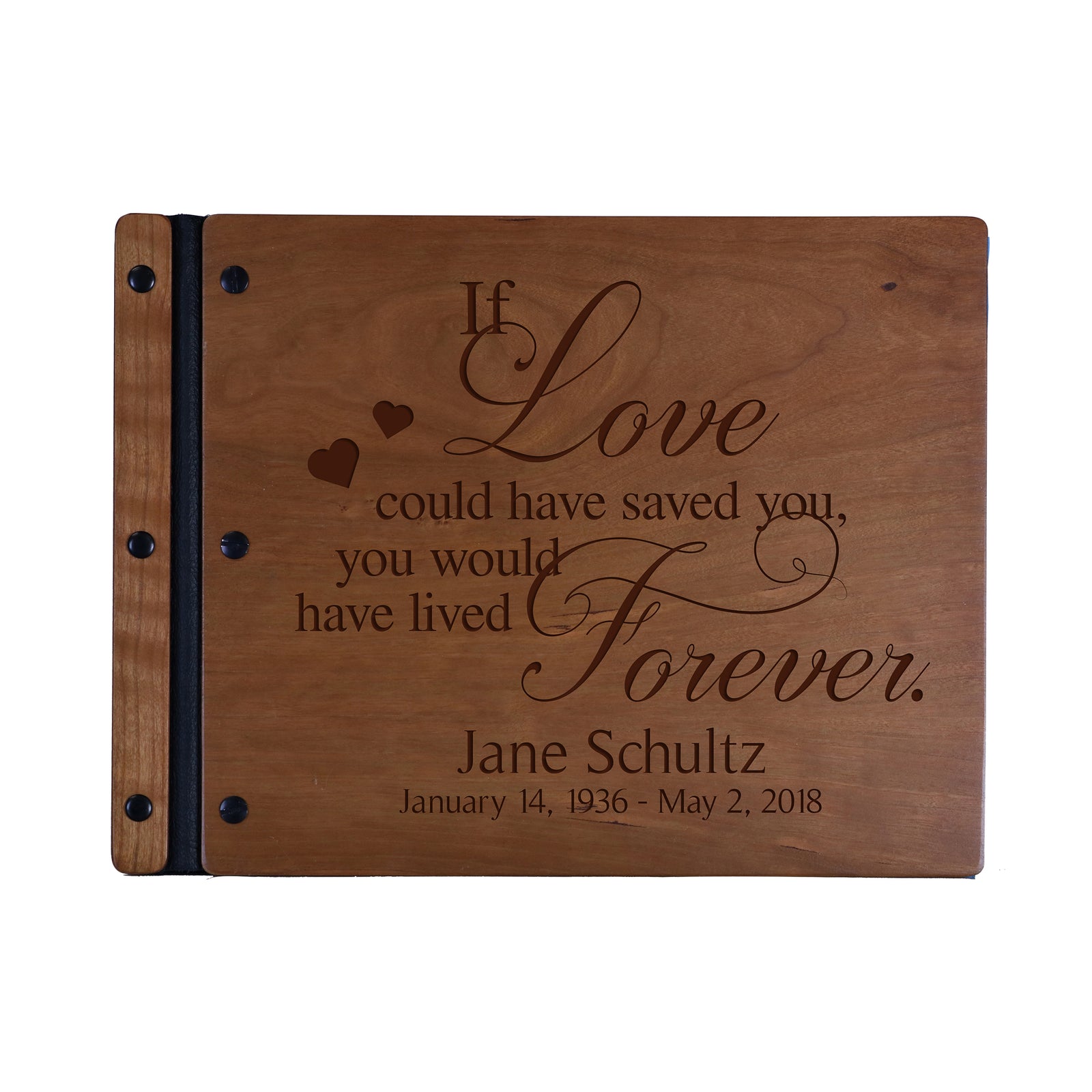 Lifesong Milestones Funeral Guest Book Personalized Wooden Memorial Guestbook Celebration of Life Guest Book Remembrance In Loving Memory Keepsake 13.375” x 10” x .75”-If Love Could Have Saved You
