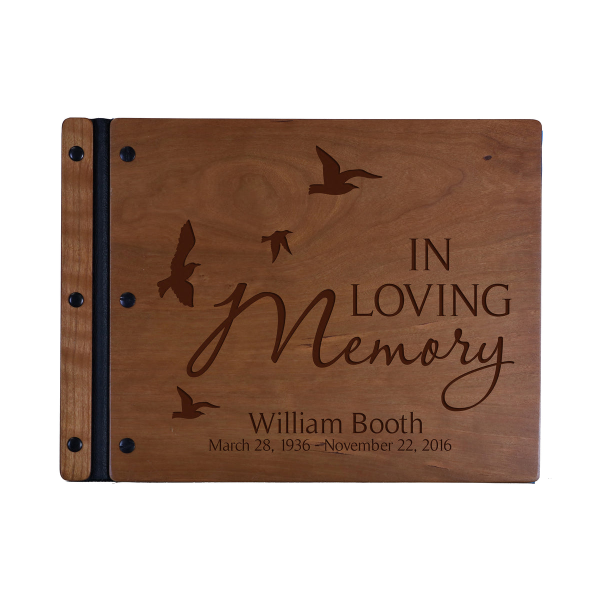 Lifesong Milestones Funeral Guest Book Personalized Wooden Memorial Guestbook Celebration of Life Guest Book Remembrance In Loving Memory Keepsake 13.375” x 10” x .75”-In Loving Memory
