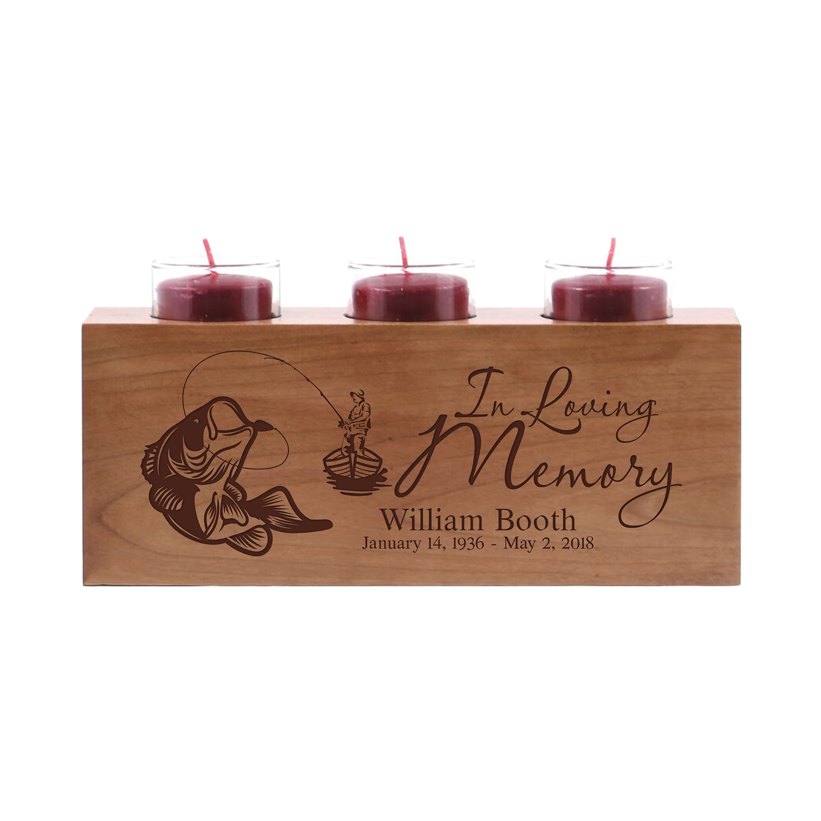 LifeSong Milestones Personalized Memorial 3 Votive Candle Holder In Loving Memory Bereavement Keepsake Candle Holder Loss of Loved One Sympathy Home Decor - 10” x 4” x 4”