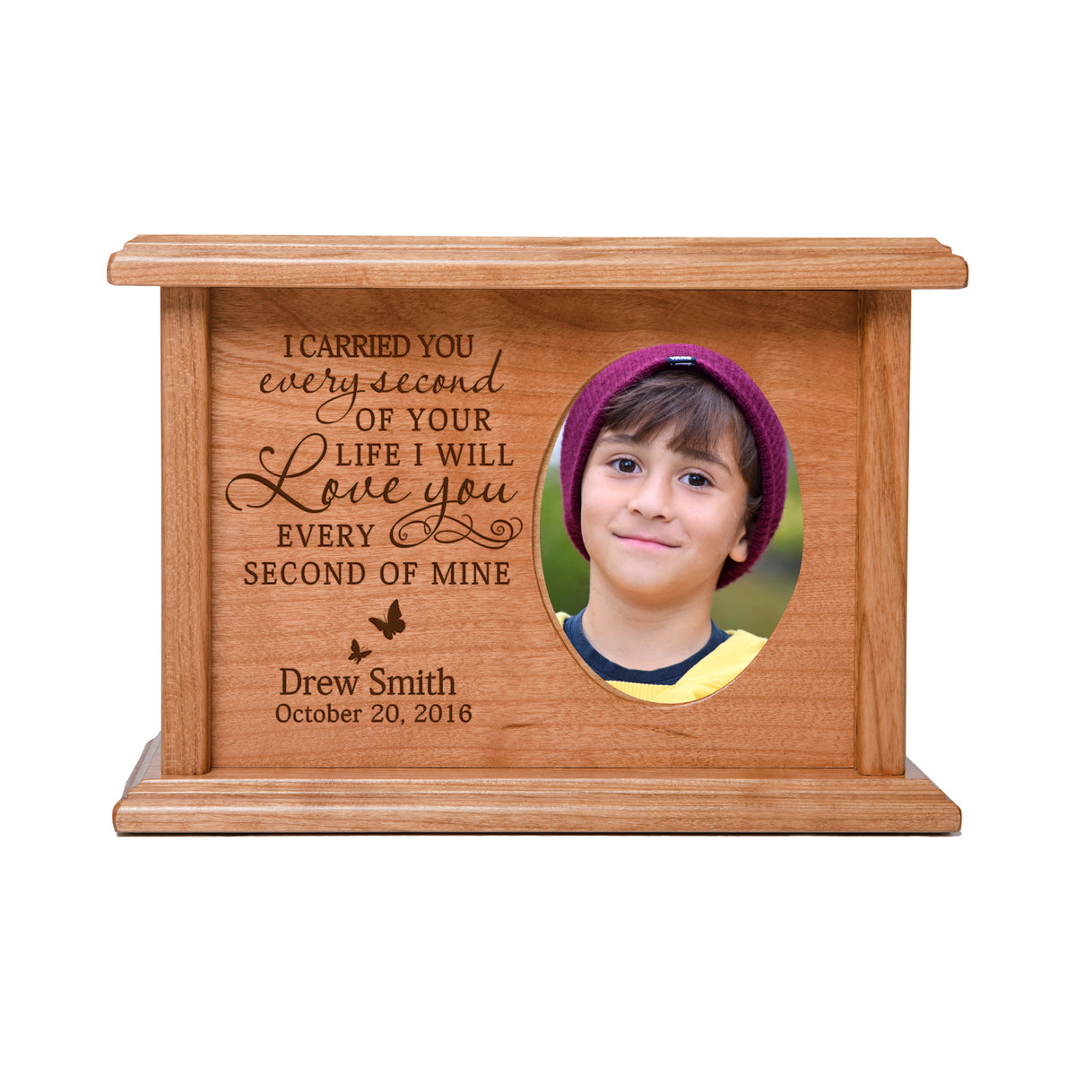 Custom Memorial Wooden Keepsake Photo Urn Box