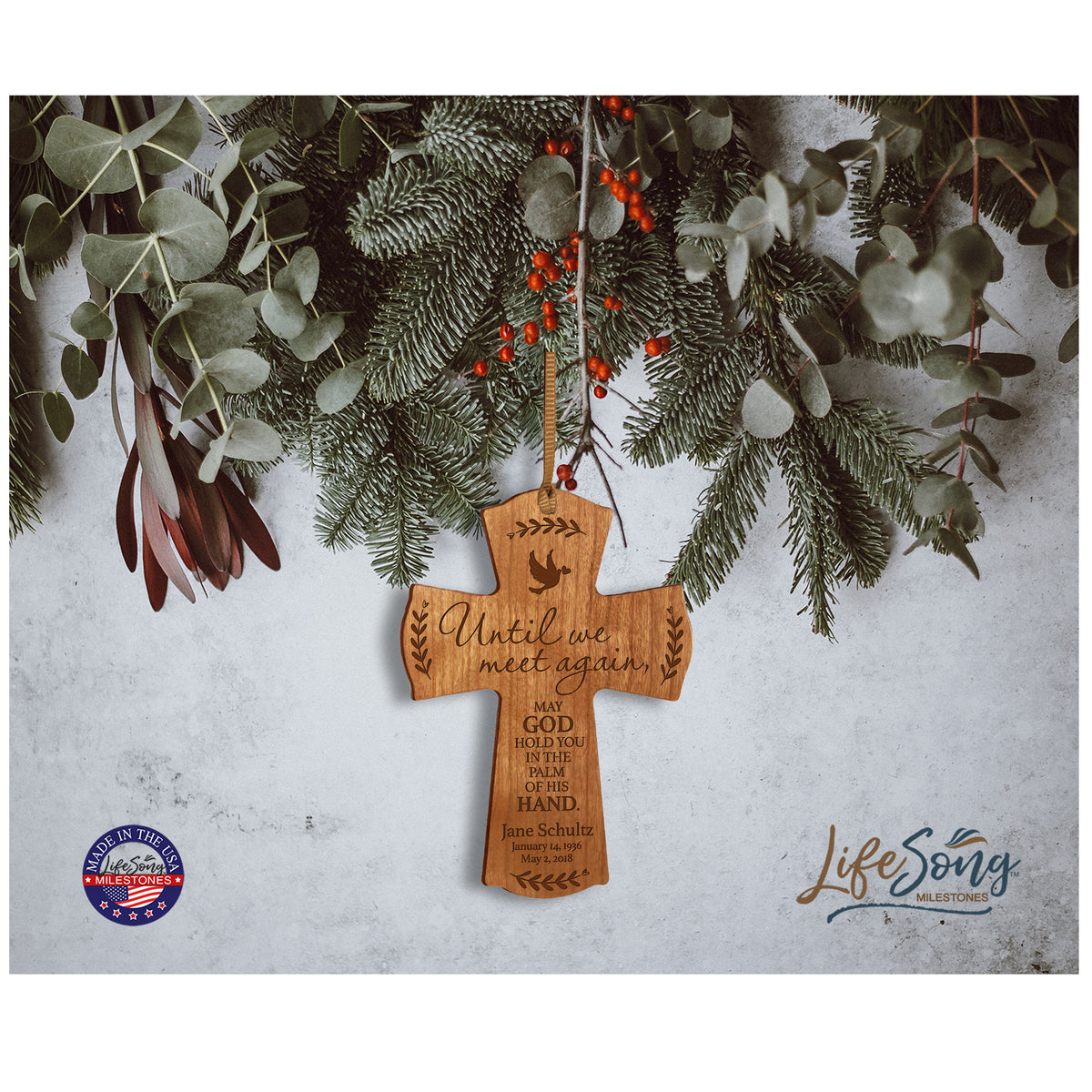 Custom Memorial Wooden Cross 4x6 Until We Meet Again