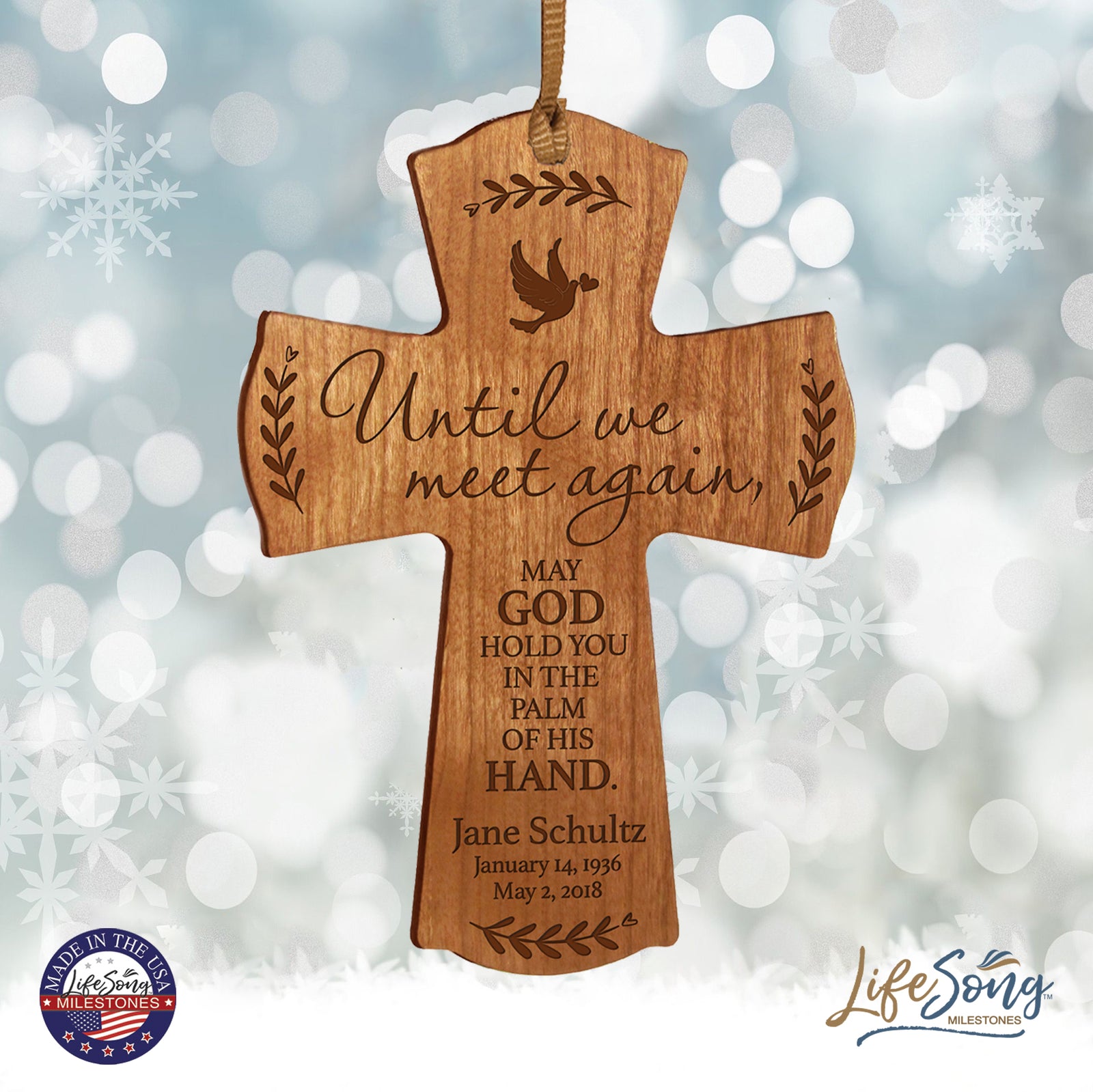 Custom Memorial Wooden Cross 4x6 Until We Meet Again