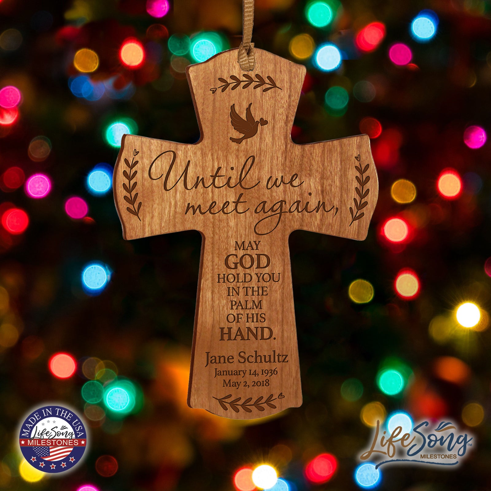 Custom Memorial Wooden Cross 4x6 Until We Meet Again