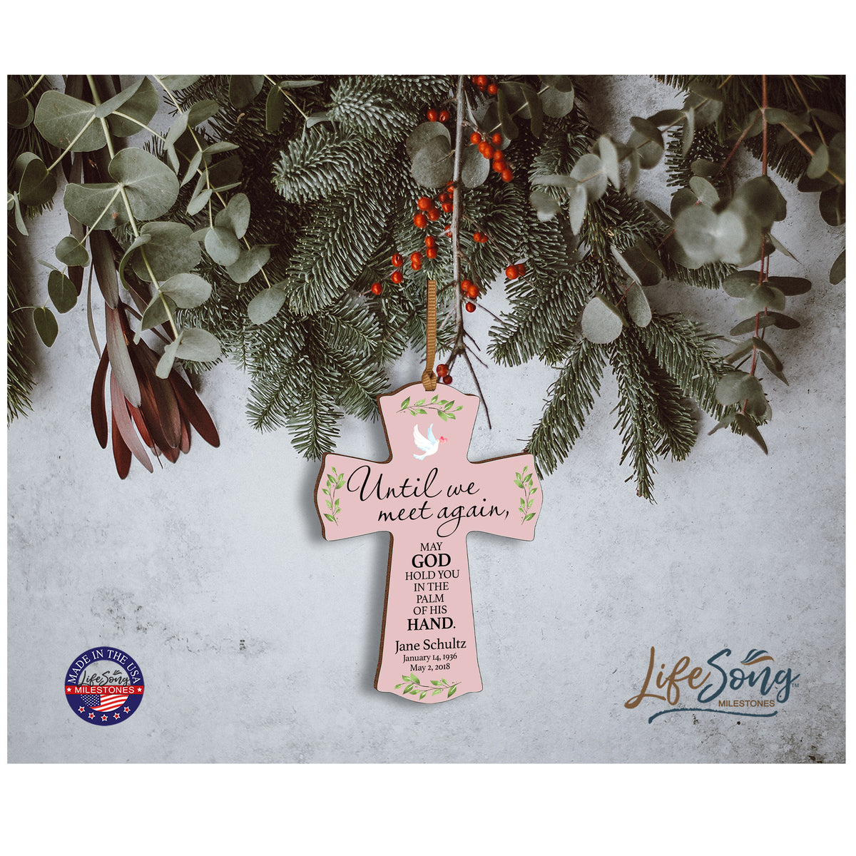 Custom Memorial Wooden Cross 4x6 Until We Meet Again