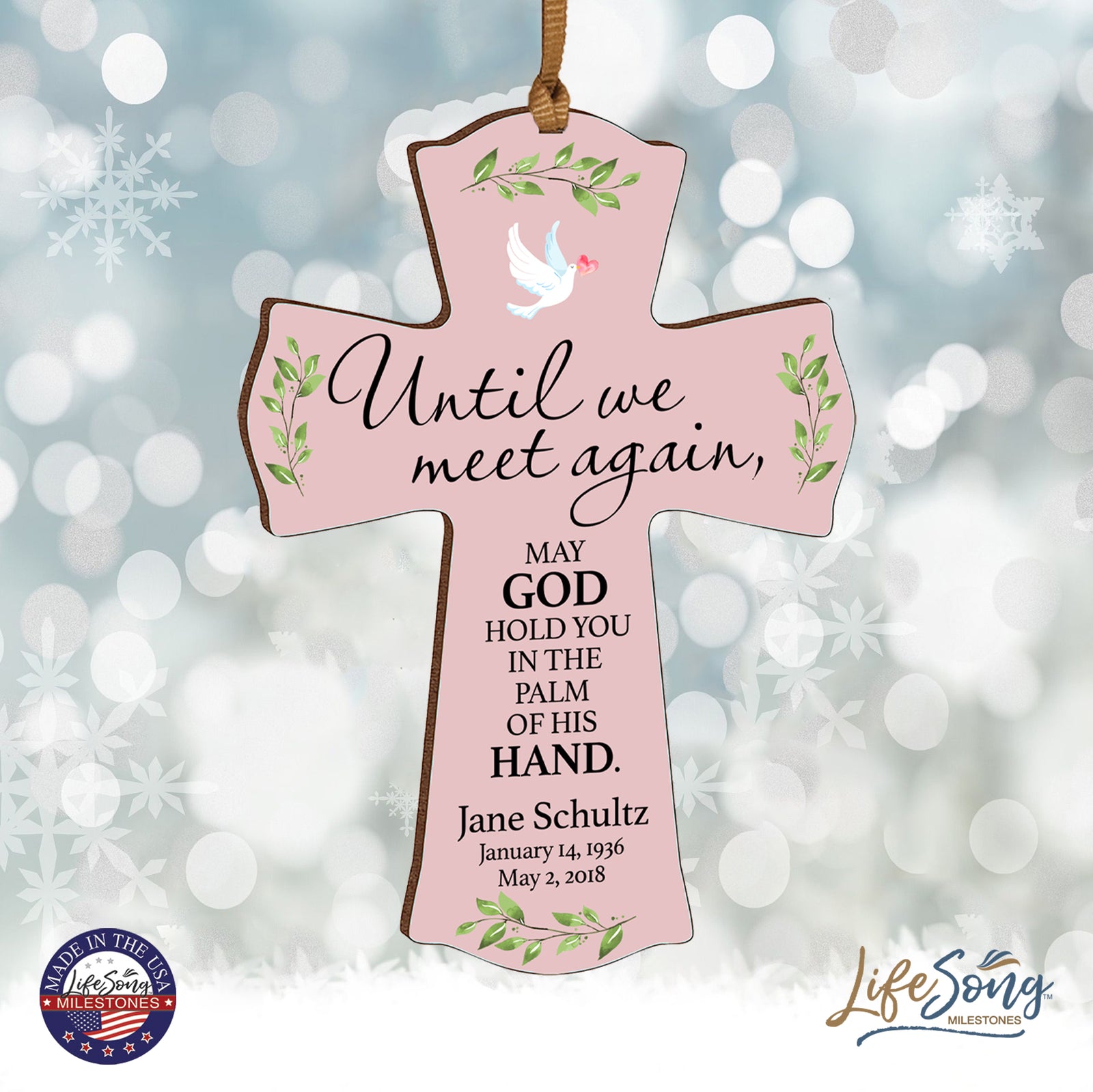 Custom Memorial Wooden Cross 4x6 Until We Meet Again