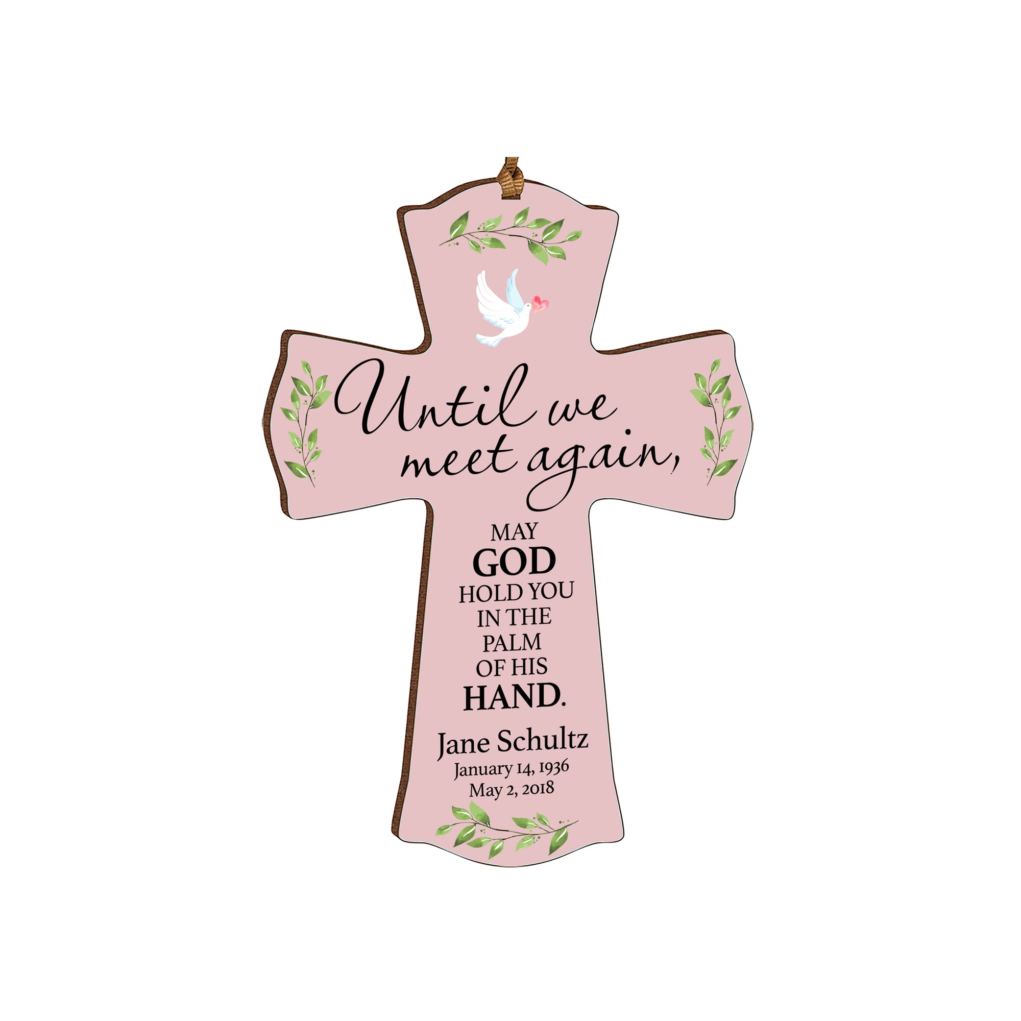 Lifesong Milestones Custom Memorial Wooden Cross 4x6 Until We Meet Condolence Funeral Remembrance In Loving Memory Bereavement Gift for Loss of Loved One.