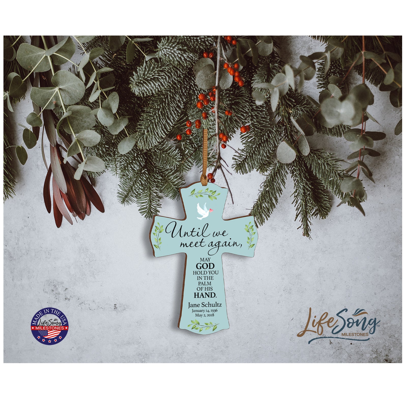 Custom Memorial Wooden Cross 4x6 Until We Meet Again