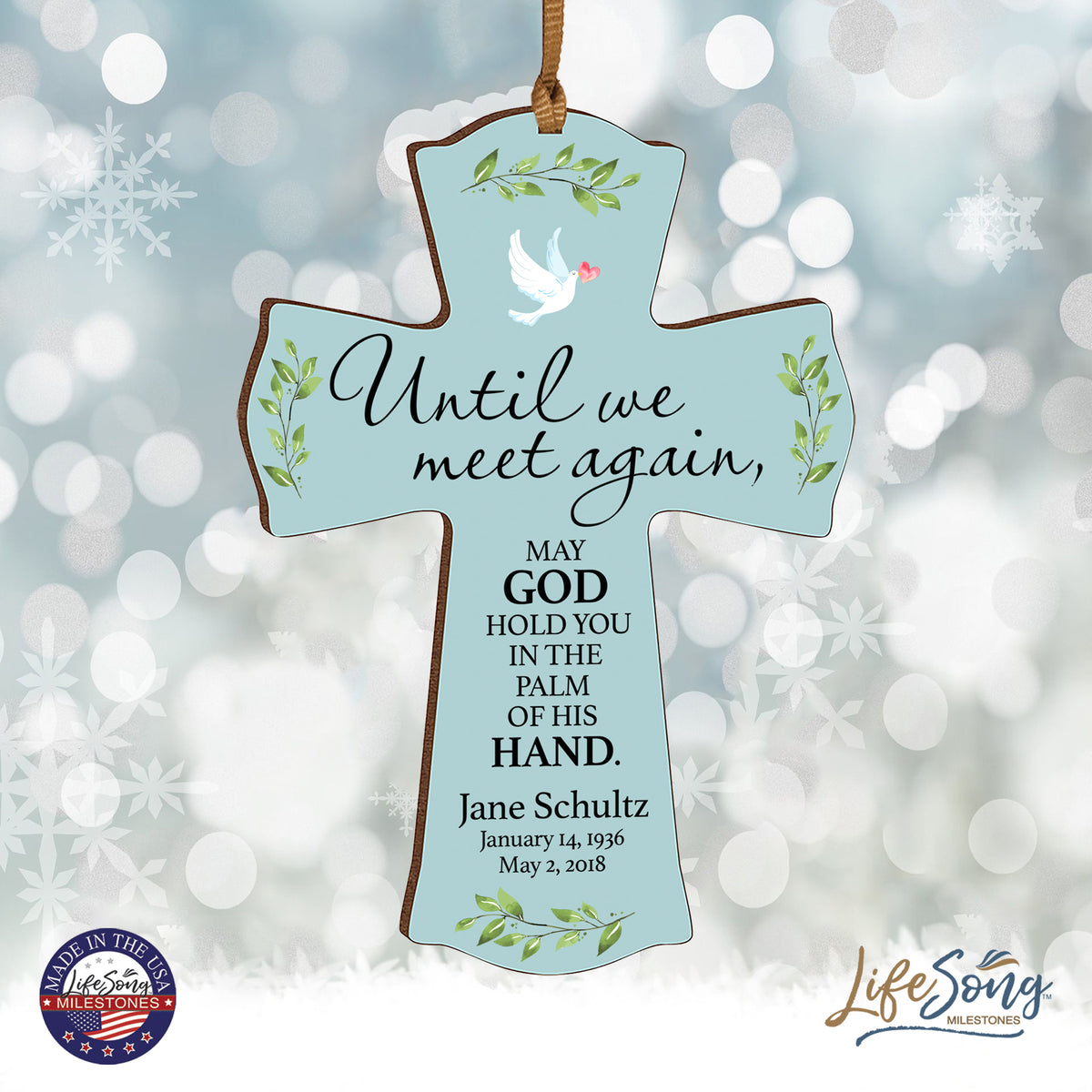 Custom Memorial Wooden Cross 4x6 Until We Meet Again