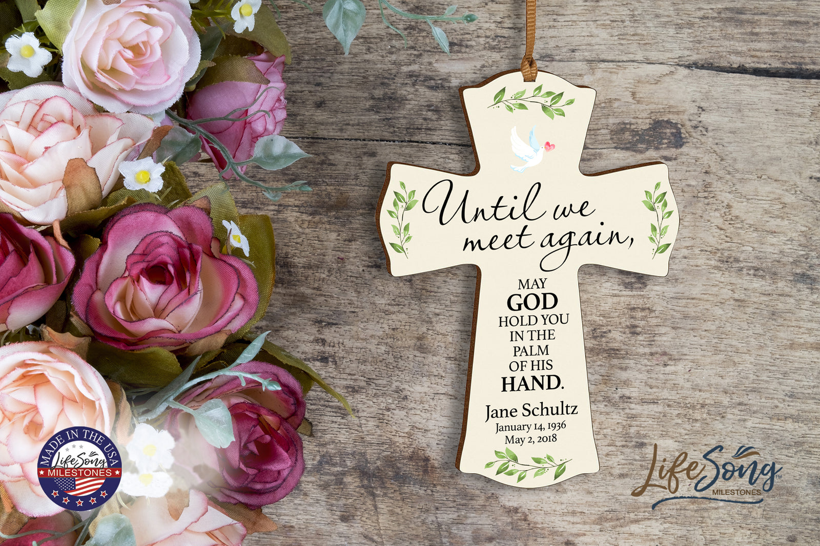 Custom Memorial Wooden Cross 4x6 Until We Meet Again