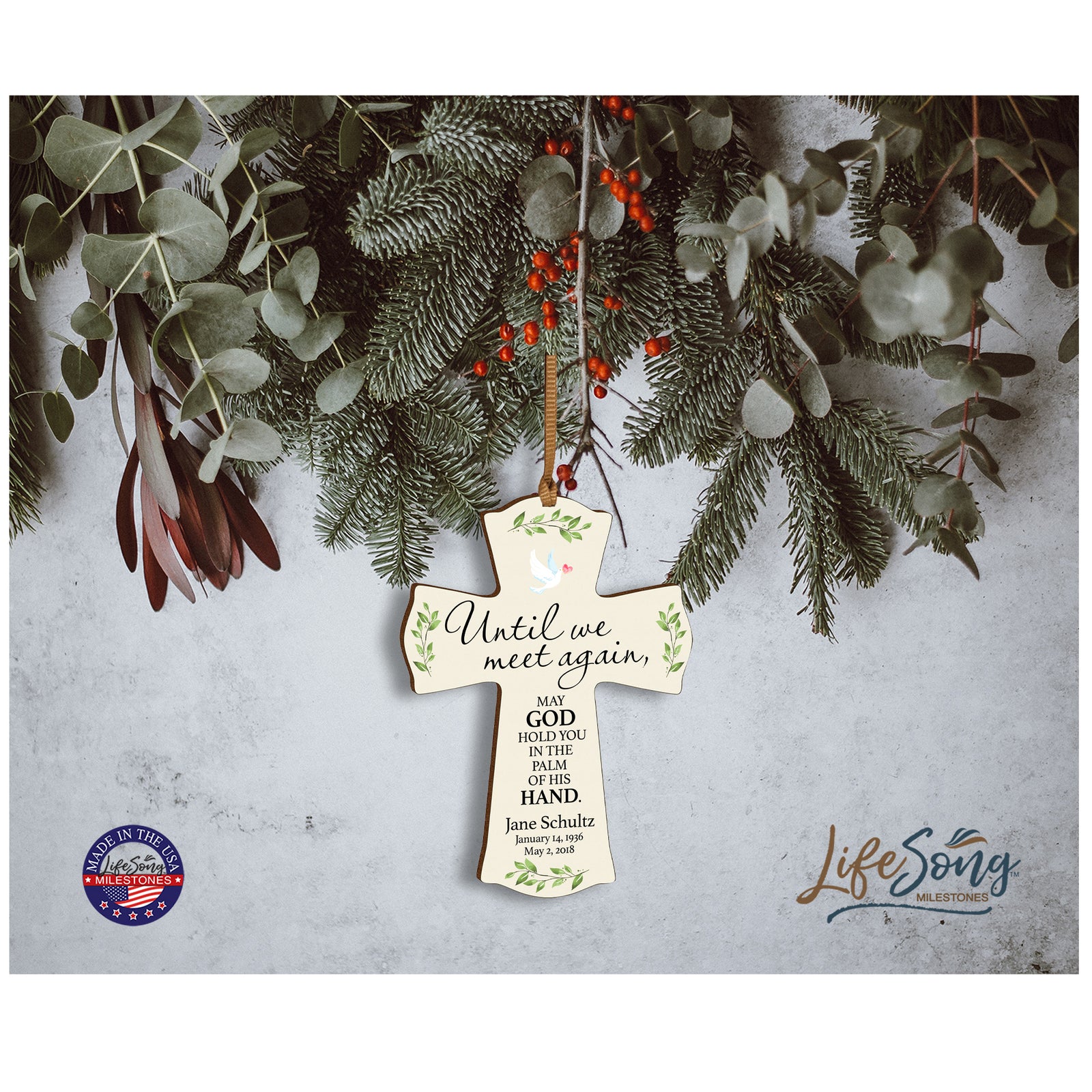 Custom Memorial Wooden Cross 4x6 Until We Meet Again