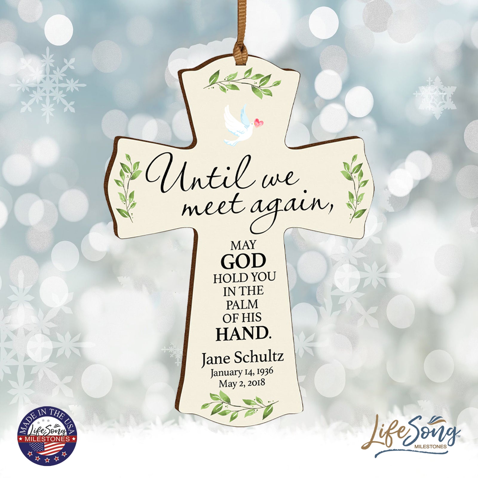 Custom Memorial Wooden Cross 4x6 Until We Meet Again