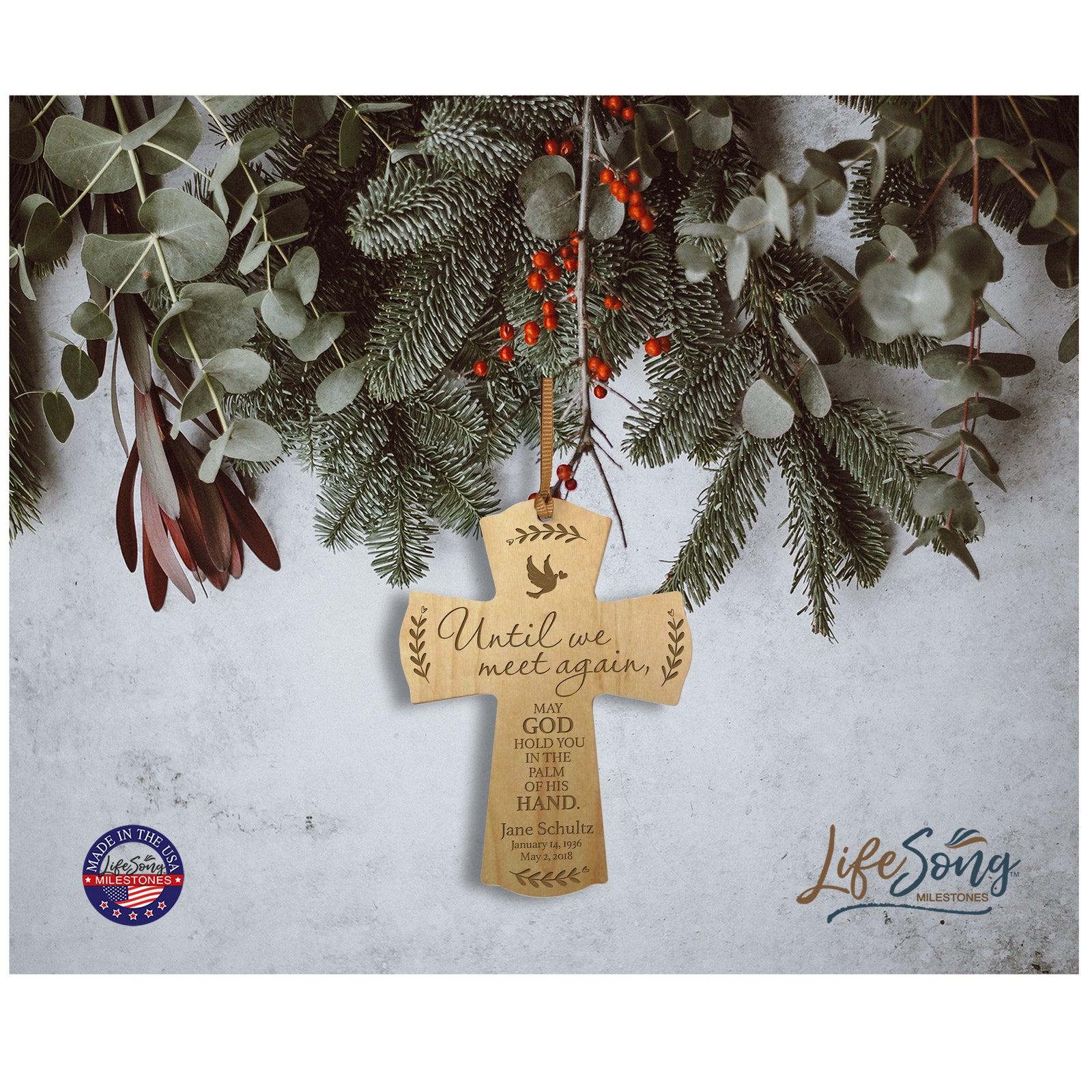 Custom Memorial Wooden Cross 4x6 Until We Meet Again