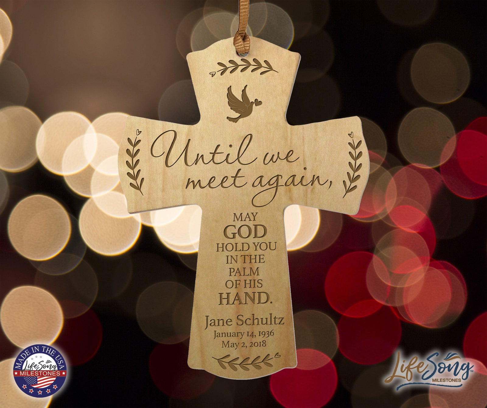 Custom Memorial Wooden Cross 4x6 Until We Meet Again