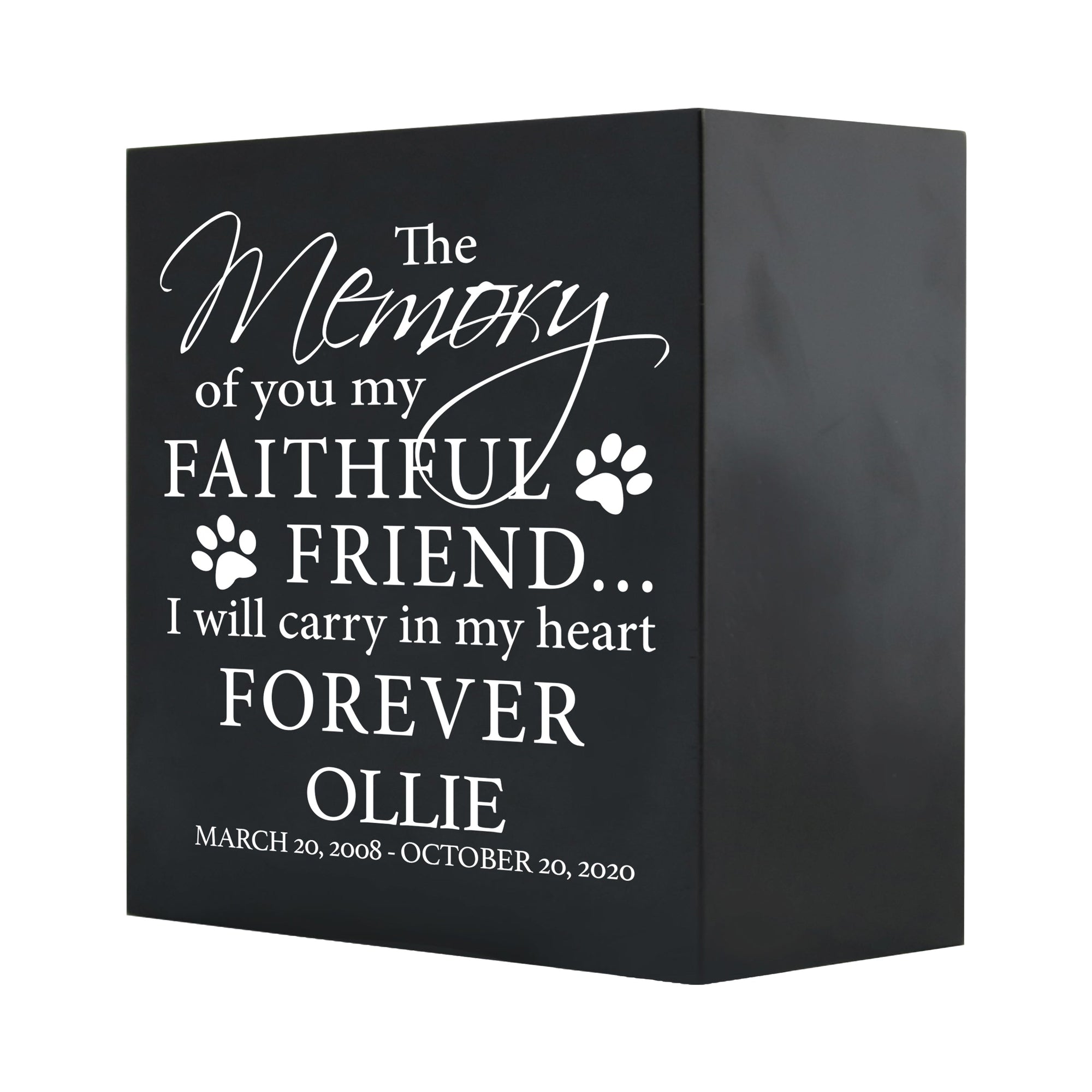 Pet Memorial Shadow Box Cremation Urn for Dog or Cat - The Memory of You