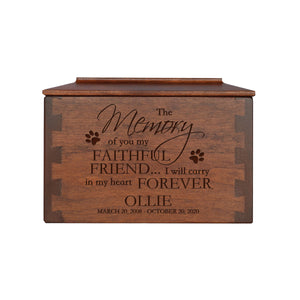 Pet Memorial Dovetail Cremation Urn Box for Dog or Cat - The Memory of You