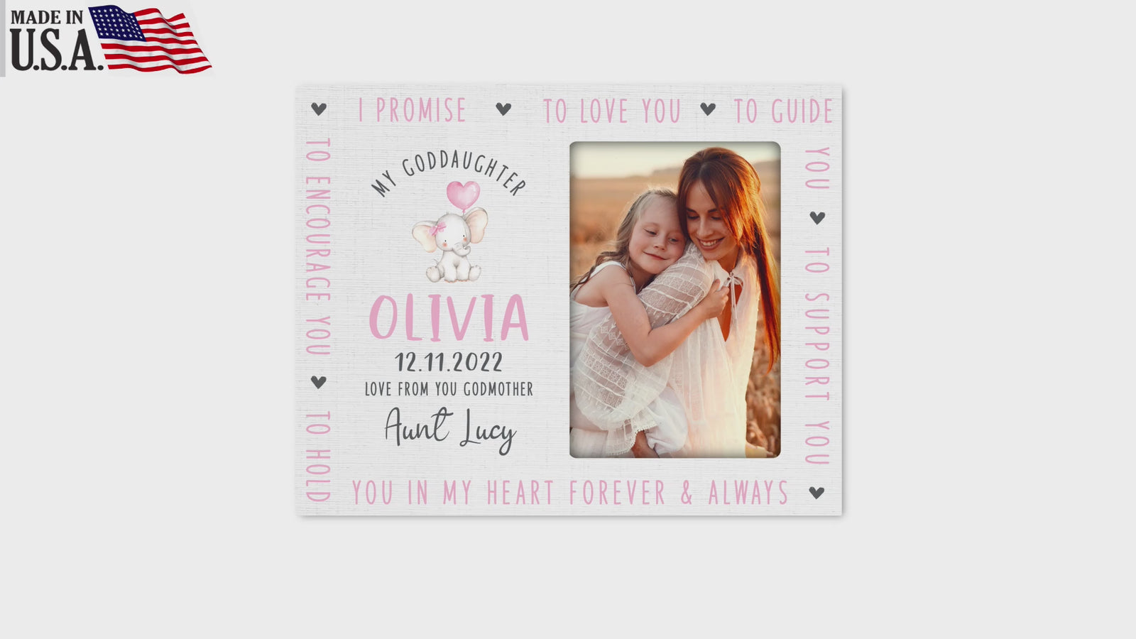 Personalized Goddaughter Wooden Picture Frame