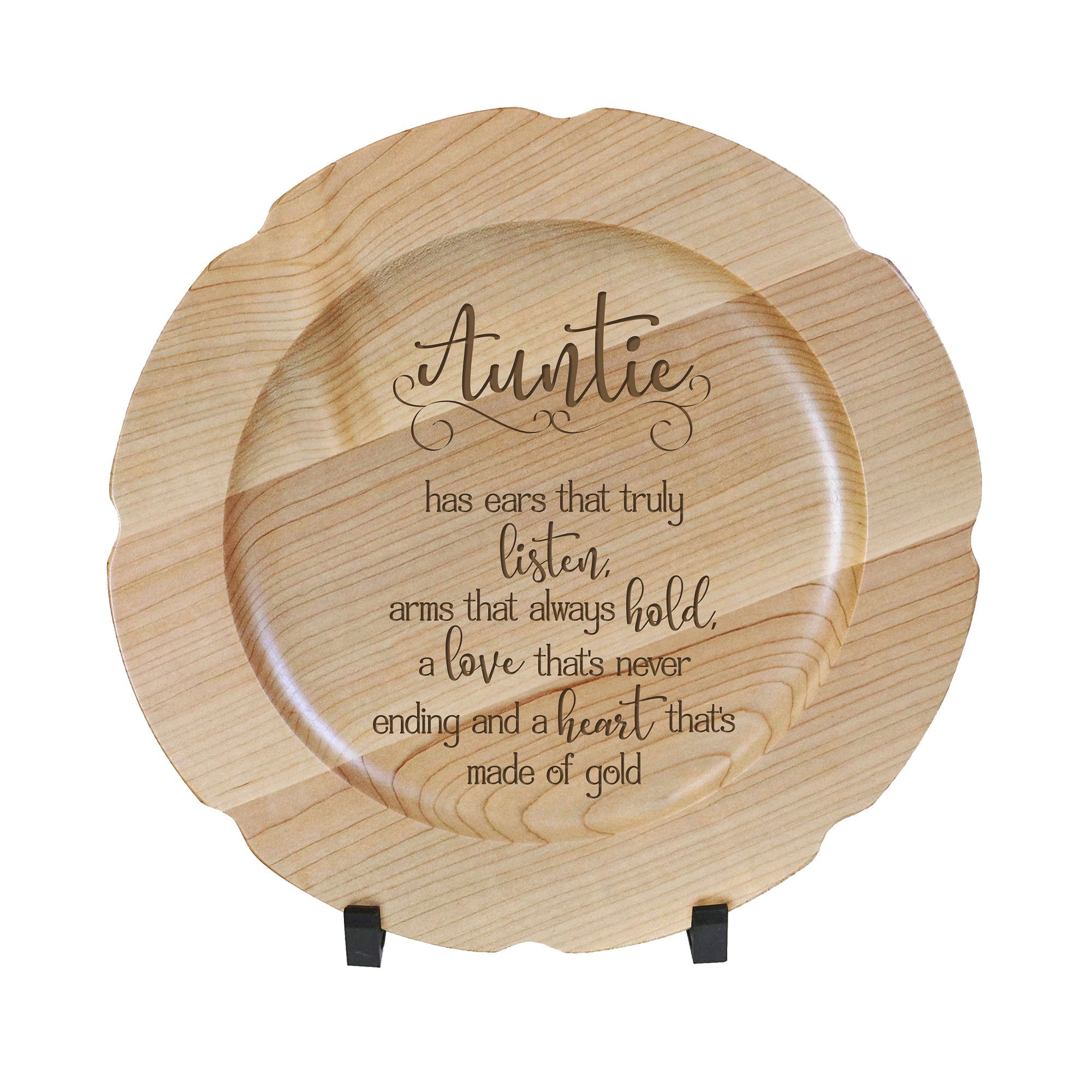 LifeSong Milestones Wooden Decorative Plate Family Keepsake 12in Auntie Housewarming Mother’s Day Gift Home Wall Decor Kitchen Keepsake