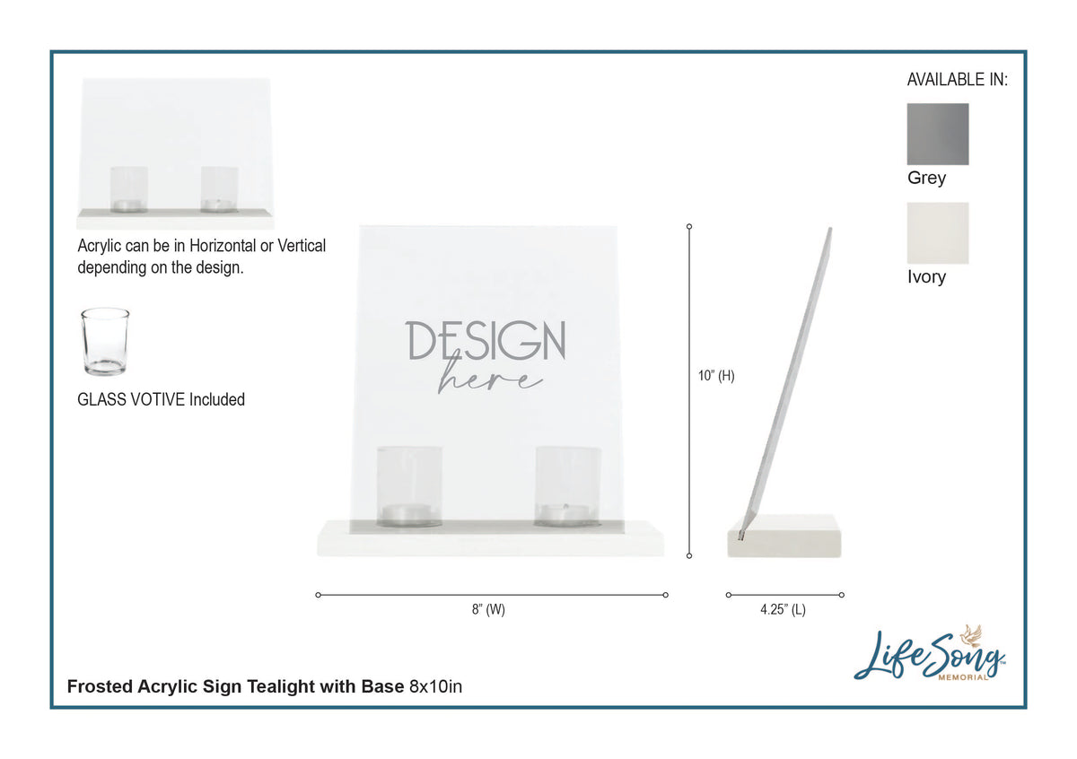 LifeSong Milestones Custom Memorial Funeral Candle Holder Holder Loss of Loved Ones 8x10 Acrylic Bereavement Sign with Wood Base Until We Meet Again.
