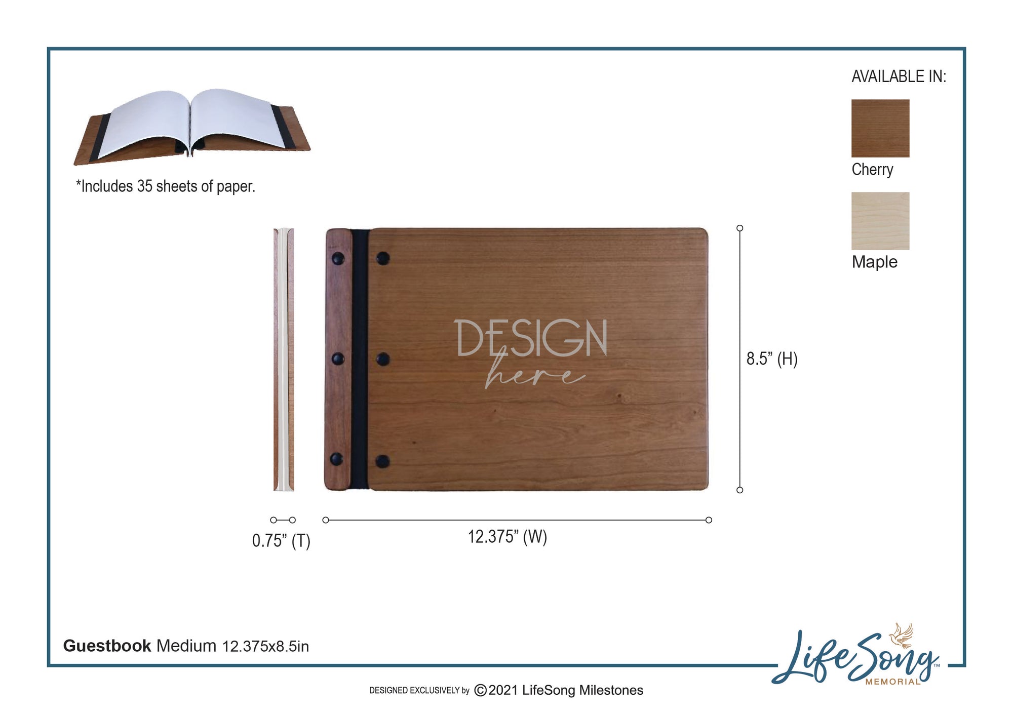 Custom Engraved Wooden Memorial Guestbook 13.375” x 10” x .75” I Thought Of You