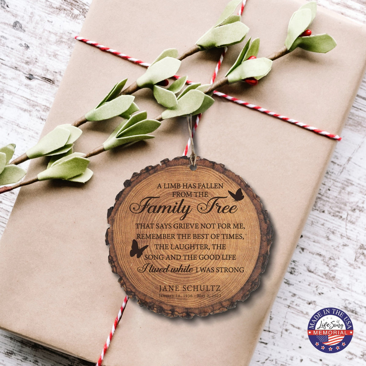 A Limb Has Fallen Custom-Engraved Memorial Barky Ornament For The Loss Of Loved One Sympathy Gift - LifeSong Milestones