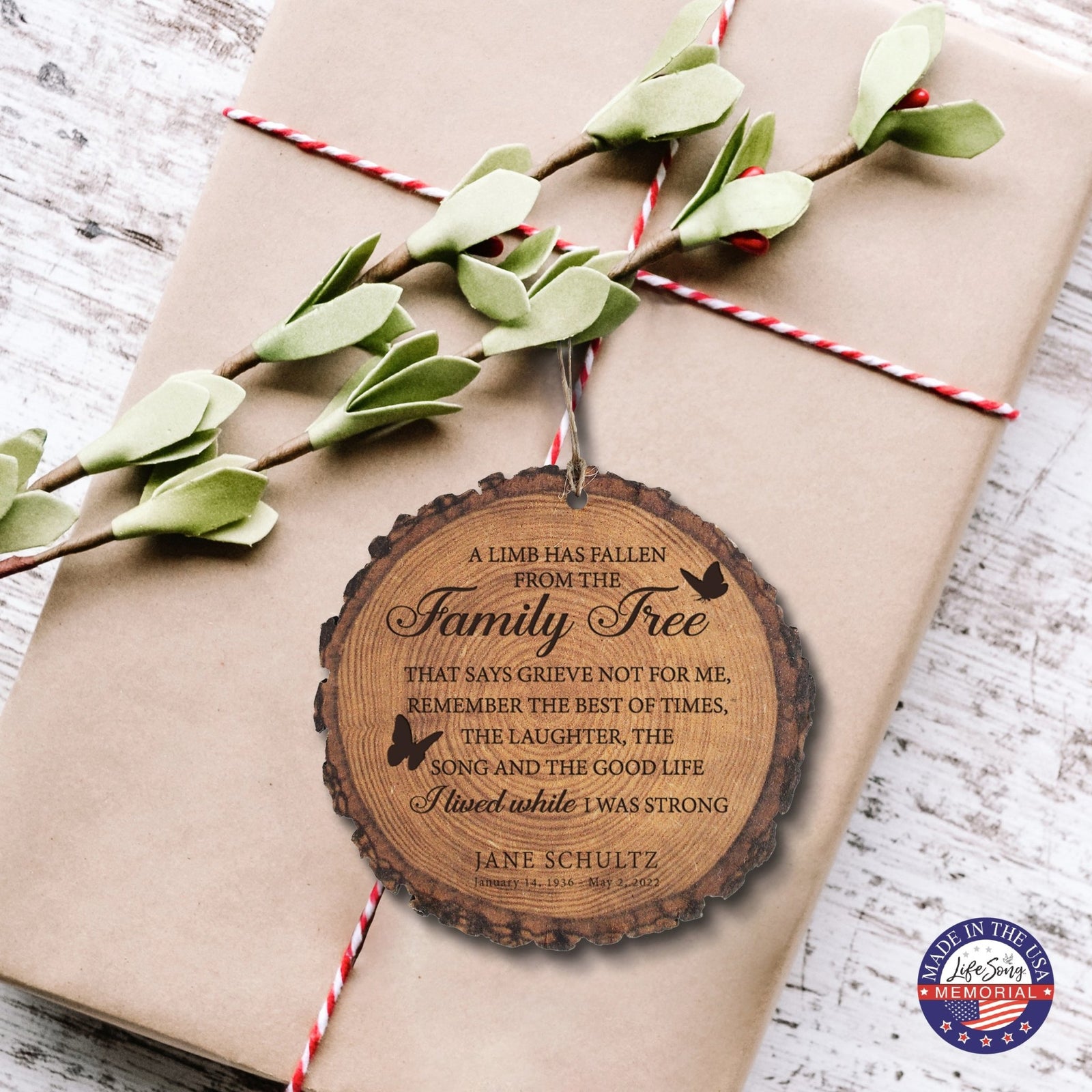 A Limb Has Fallen Custom-Engraved Memorial Barky Ornament For The Loss Of Loved One Sympathy Gift - LifeSong Milestones