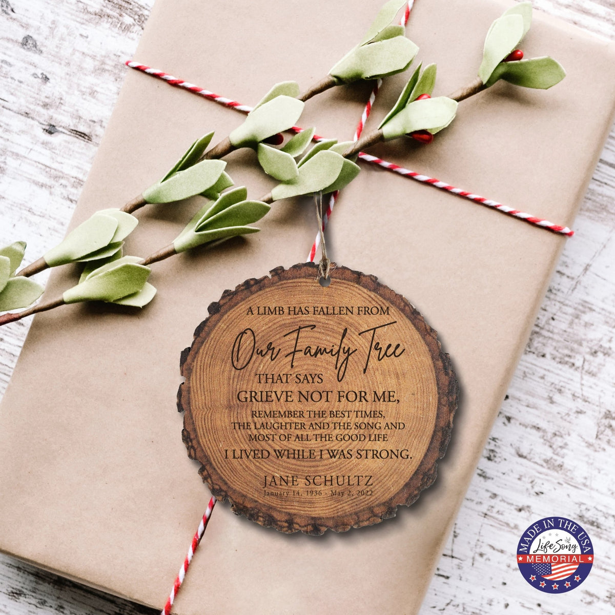 A Limb Has Fallen Custom-Engraved Memorial Barky Ornament For The Loss Of Loved One Sympathy Gift - LifeSong Milestones
