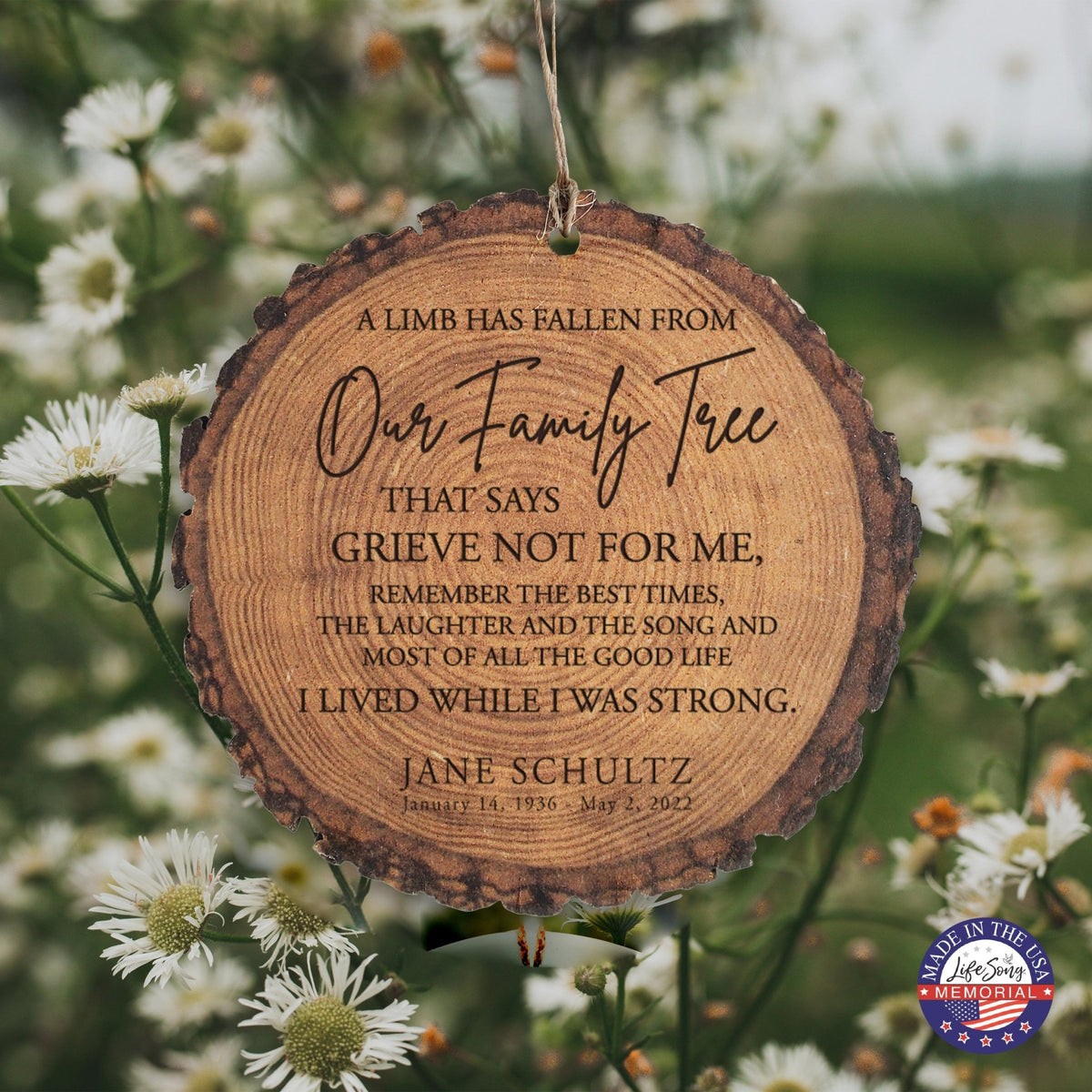 A Limb Has Fallen Custom-Engraved Memorial Barky Ornament For The Loss Of Loved One Sympathy Gift - LifeSong Milestones