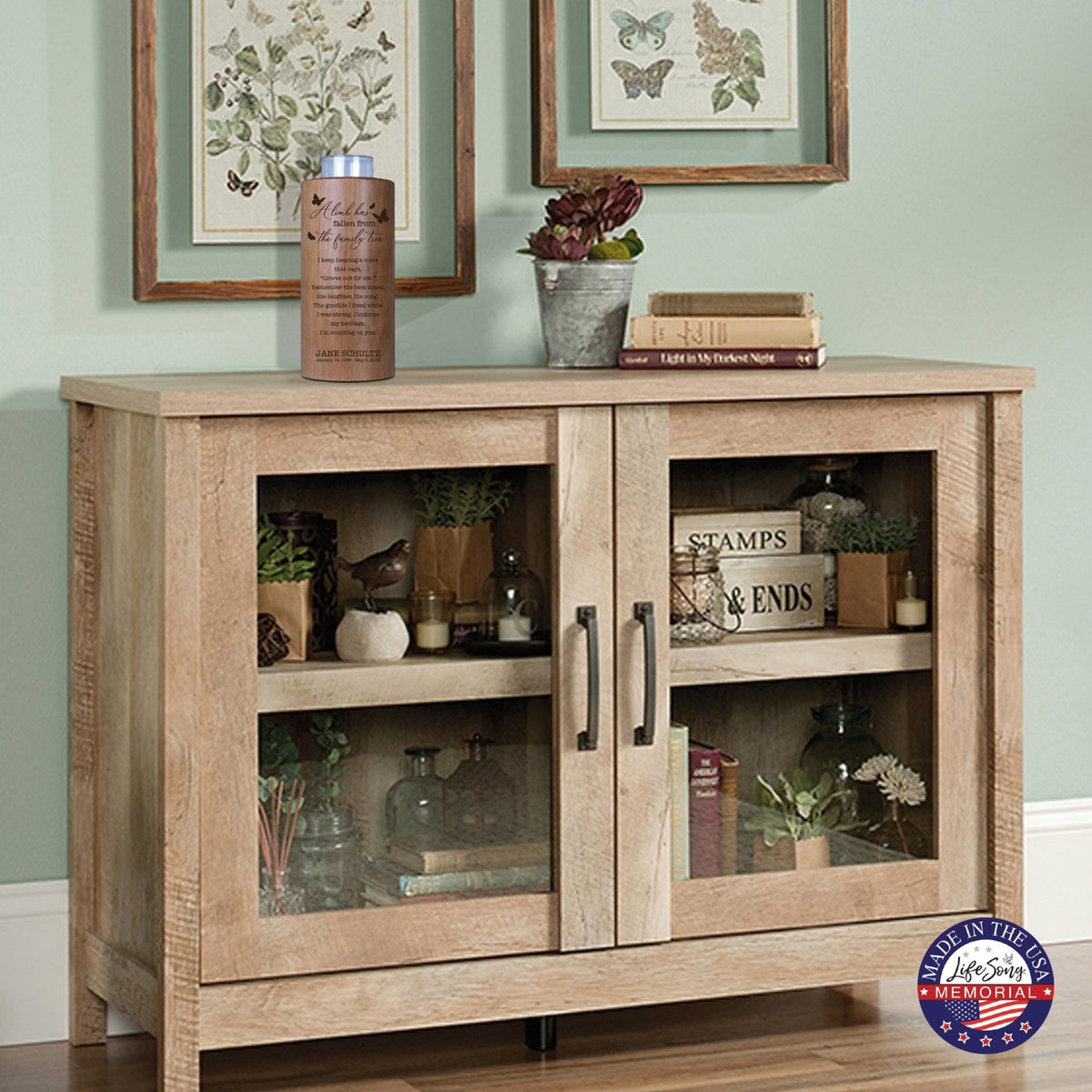 A Limb Has Fallen Custom-Engraved Memorial Round Single Votive Tealight Candle Holder For The Loss Of Loved One Sympathy Gift