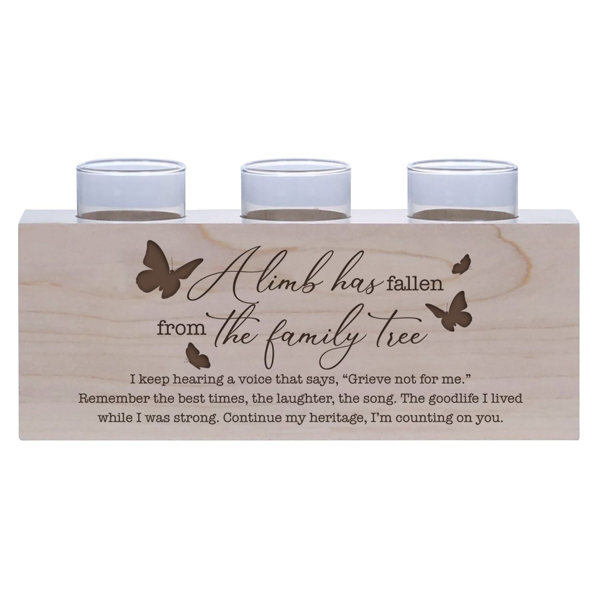 A Limb Has Fallen Laser-Engraved Memorial 3 Votive Tealight Candle Holder For The Loss Of Loved One Sympathy Gift - LifeSong Milestones