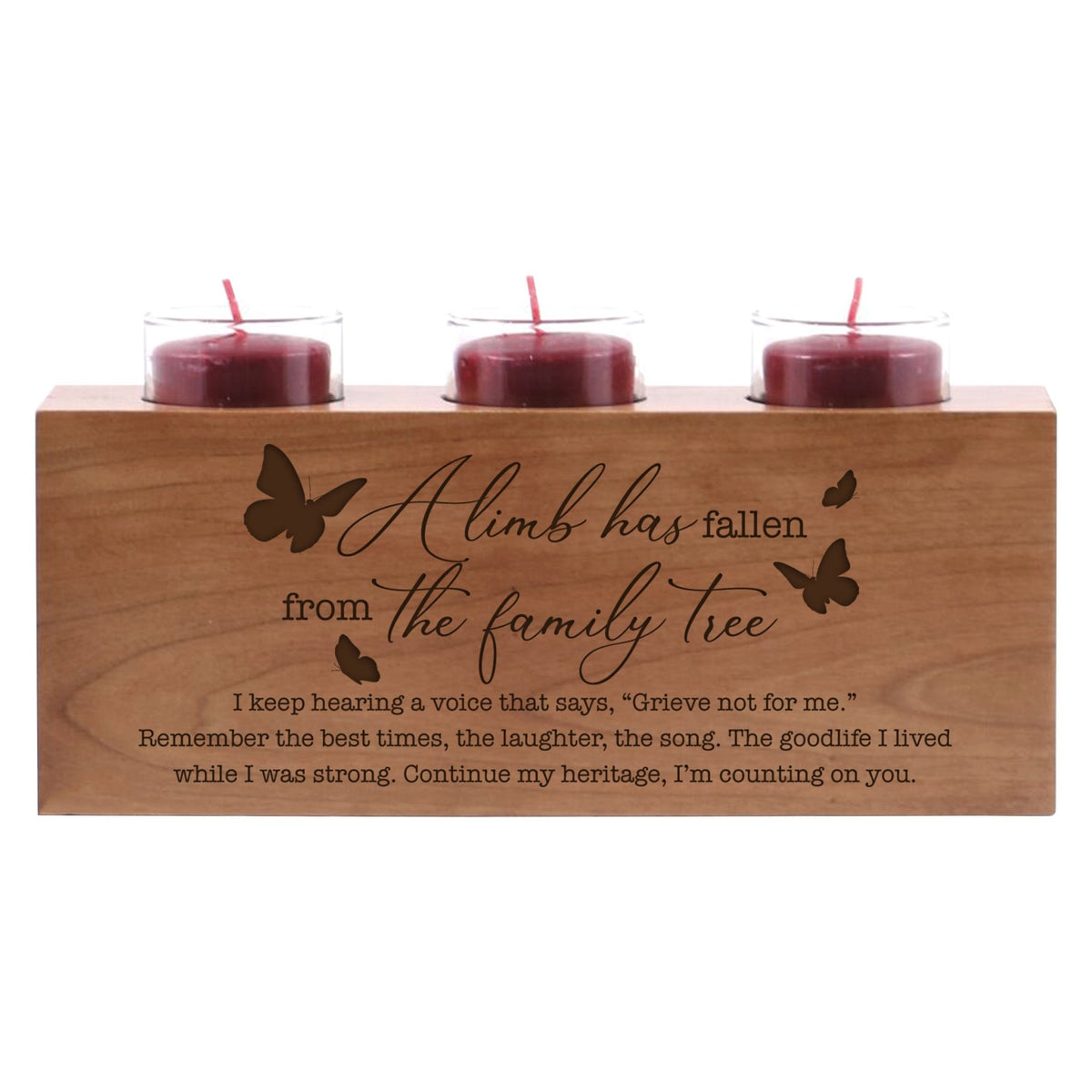 A Limb Has Fallen Laser-Engraved Memorial 3 Votive Tealight Candle Holder For The Loss Of Loved One Sympathy Gift - LifeSong Milestones