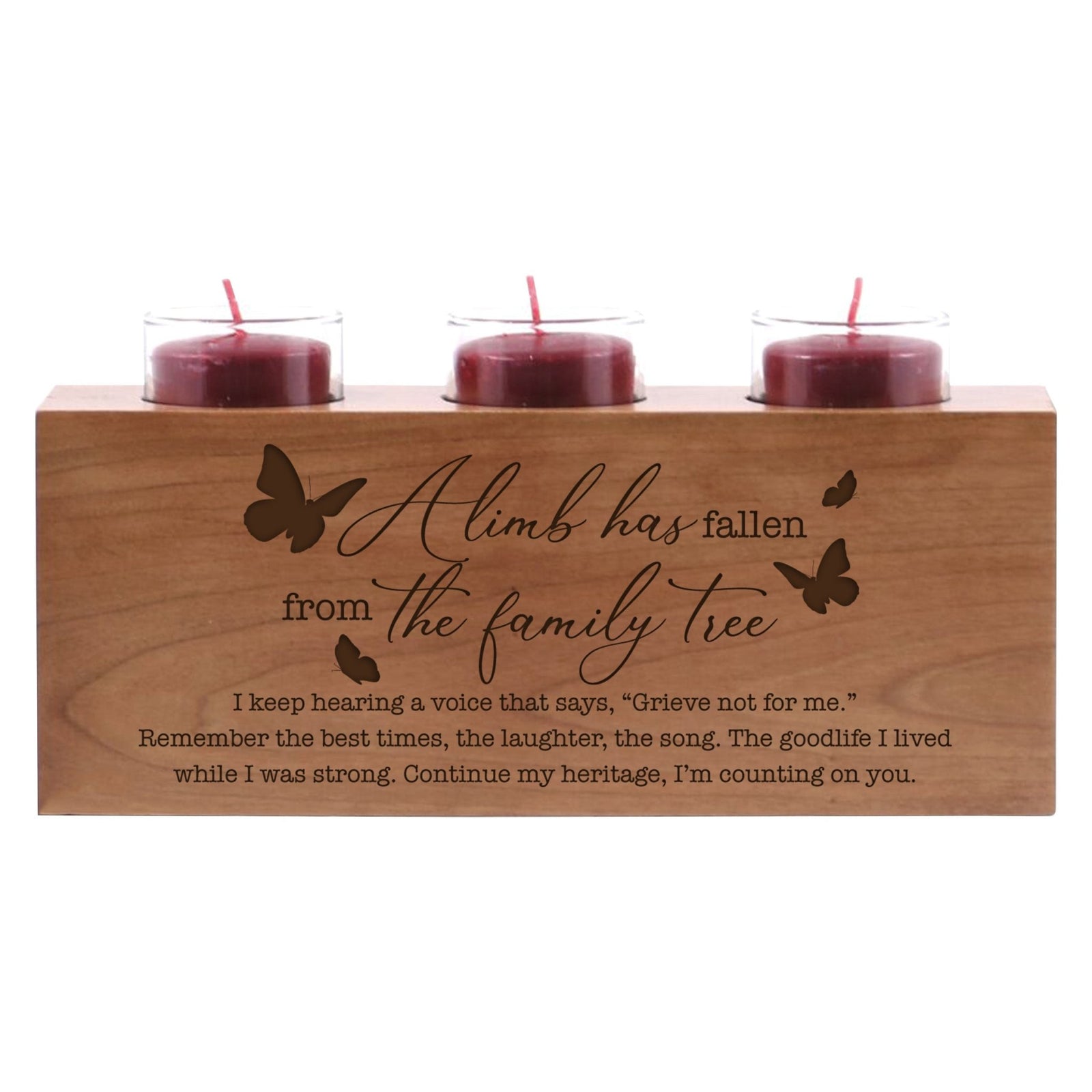 A Limb Has Fallen Laser-Engraved Memorial 3 Votive Tealight Candle Holder For The Loss Of Loved One Sympathy Gift - LifeSong Milestones
