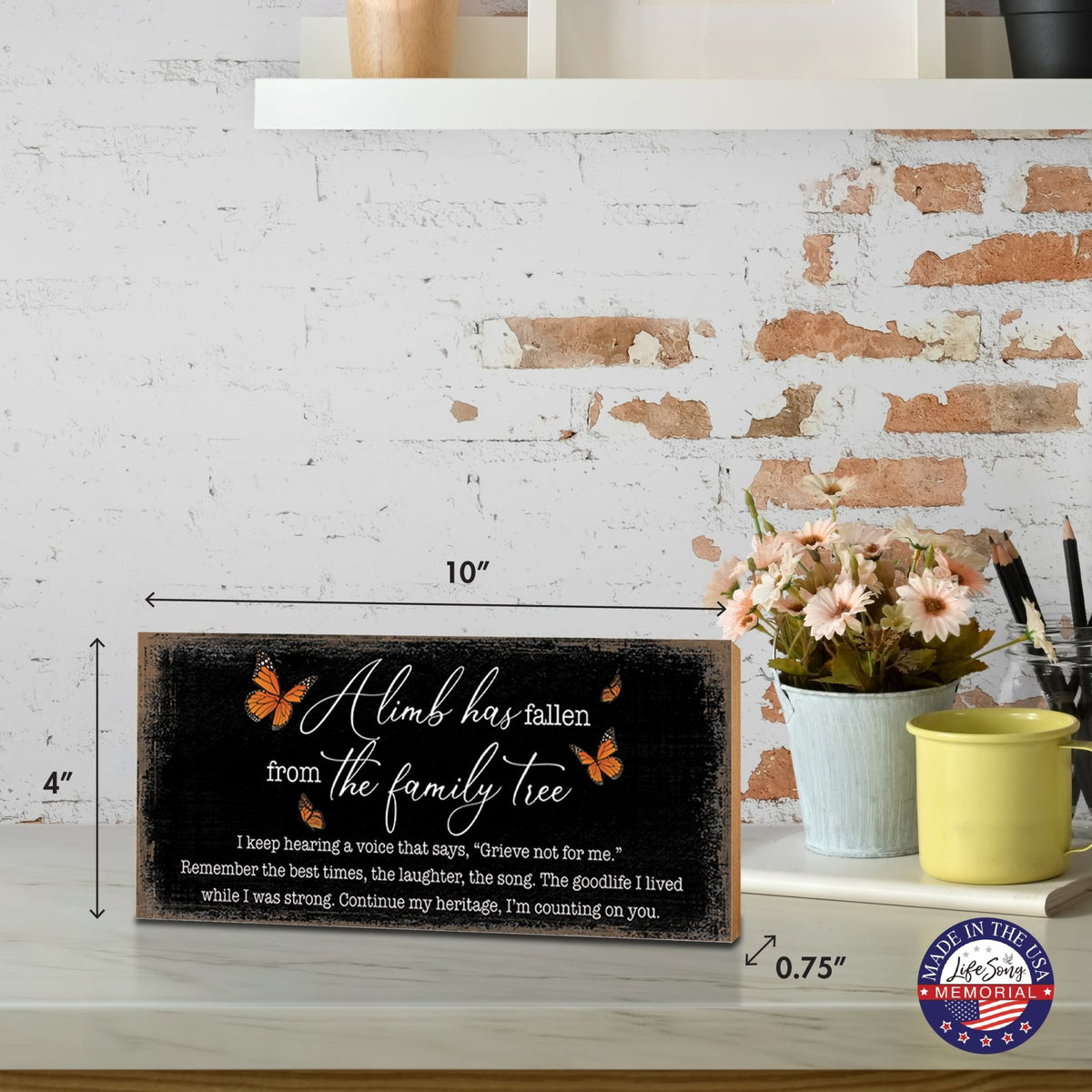 A Limb Has Fallen Laser-Engraved Wooden Memorial Wall Sign & Shelf Décor For The Loss Of Loved One Sympathy Gift - LifeSong Milestones