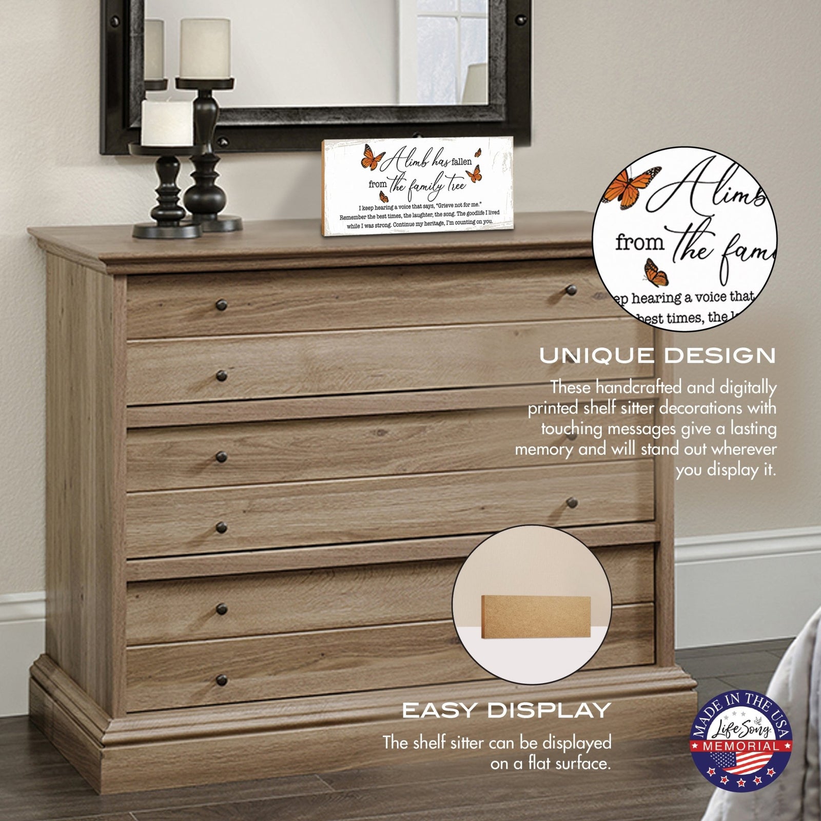 A Limb Has Fallen Laser-Engraved Wooden Memorial Wall Sign & Shelf Décor For The Loss Of Loved One Sympathy Gift - LifeSong Milestones