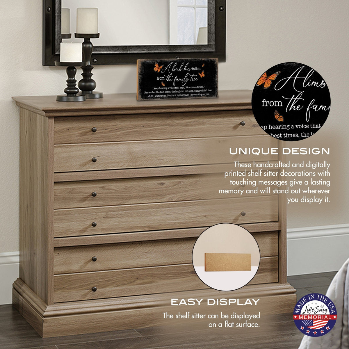 A Limb Has Fallen Laser-Engraved Wooden Memorial Wall Sign & Shelf Décor For The Loss Of Loved One Sympathy Gift - LifeSong Milestones