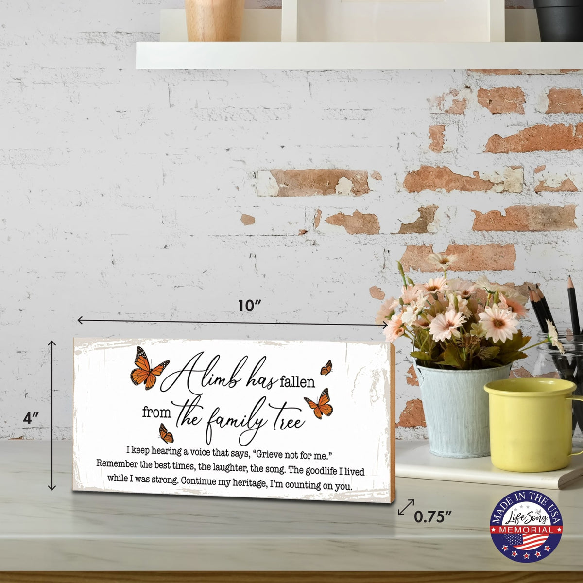 A Limb Has Fallen Laser-Engraved Wooden Memorial Wall Sign & Shelf Décor For The Loss Of Loved One Sympathy Gift - LifeSong Milestones