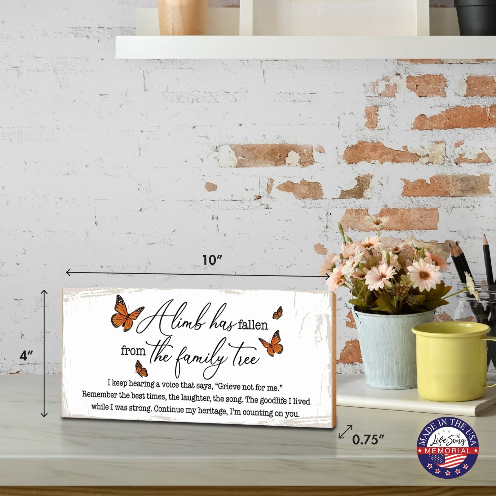 A Limb Has Fallen Laser-Engraved Wooden Memorial Wall Sign & Shelf Décor For The Loss Of Loved One Sympathy Gift - LifeSong Milestones