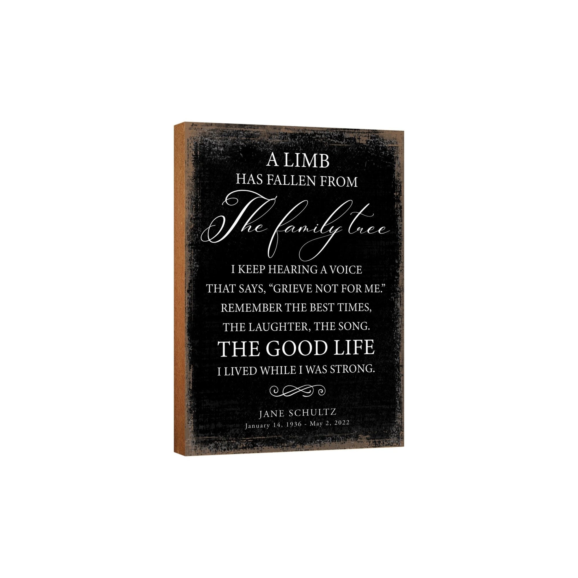 A Limb Has Fallen Vintage-Inspired Wooden Memorial Sign & Shelf Décor For The Loss Of Loved One Sympathy Gift - LifeSong Milestones