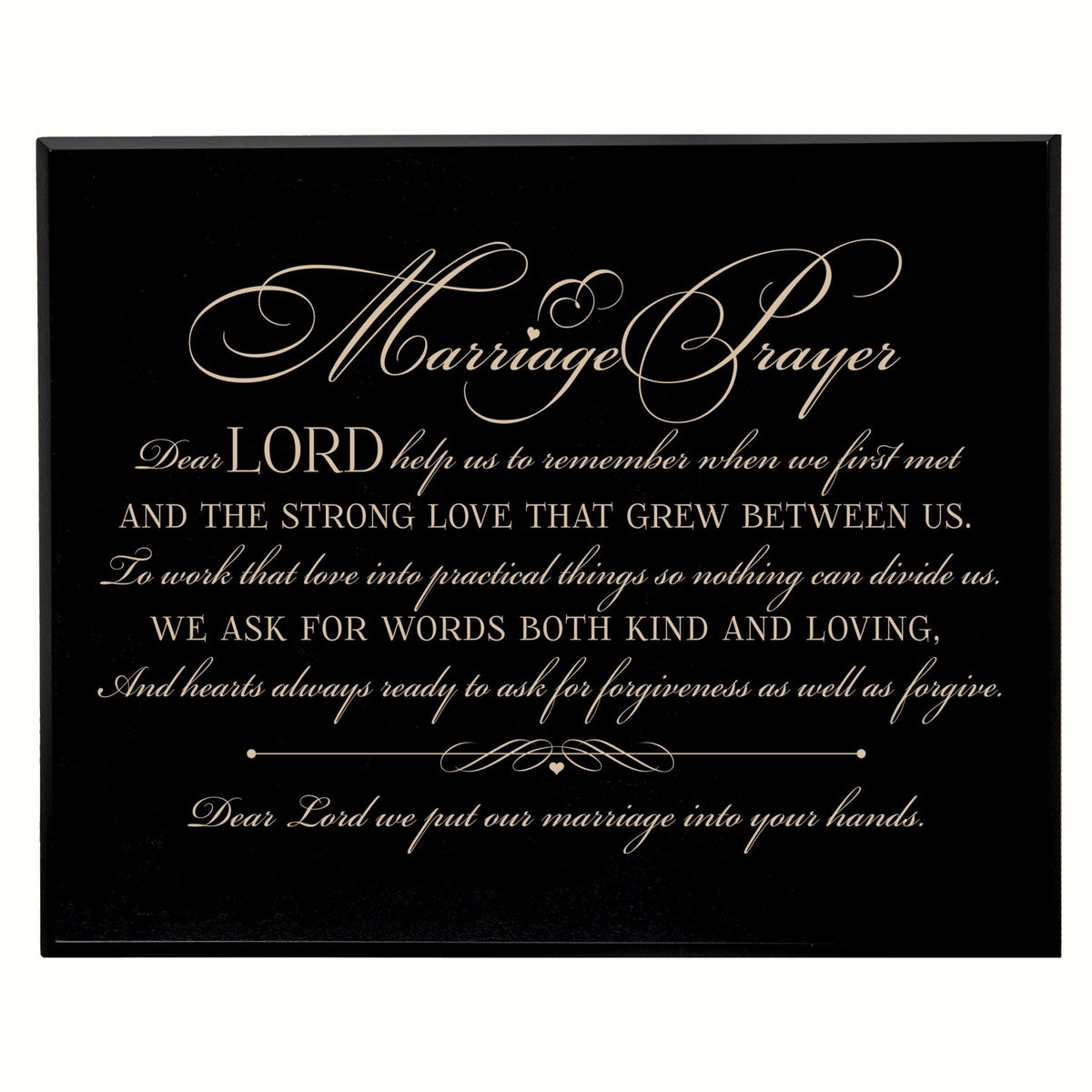 A Marriage Prayer Engraved 12x15 Plaque - Fancy Script - LifeSong Milestones