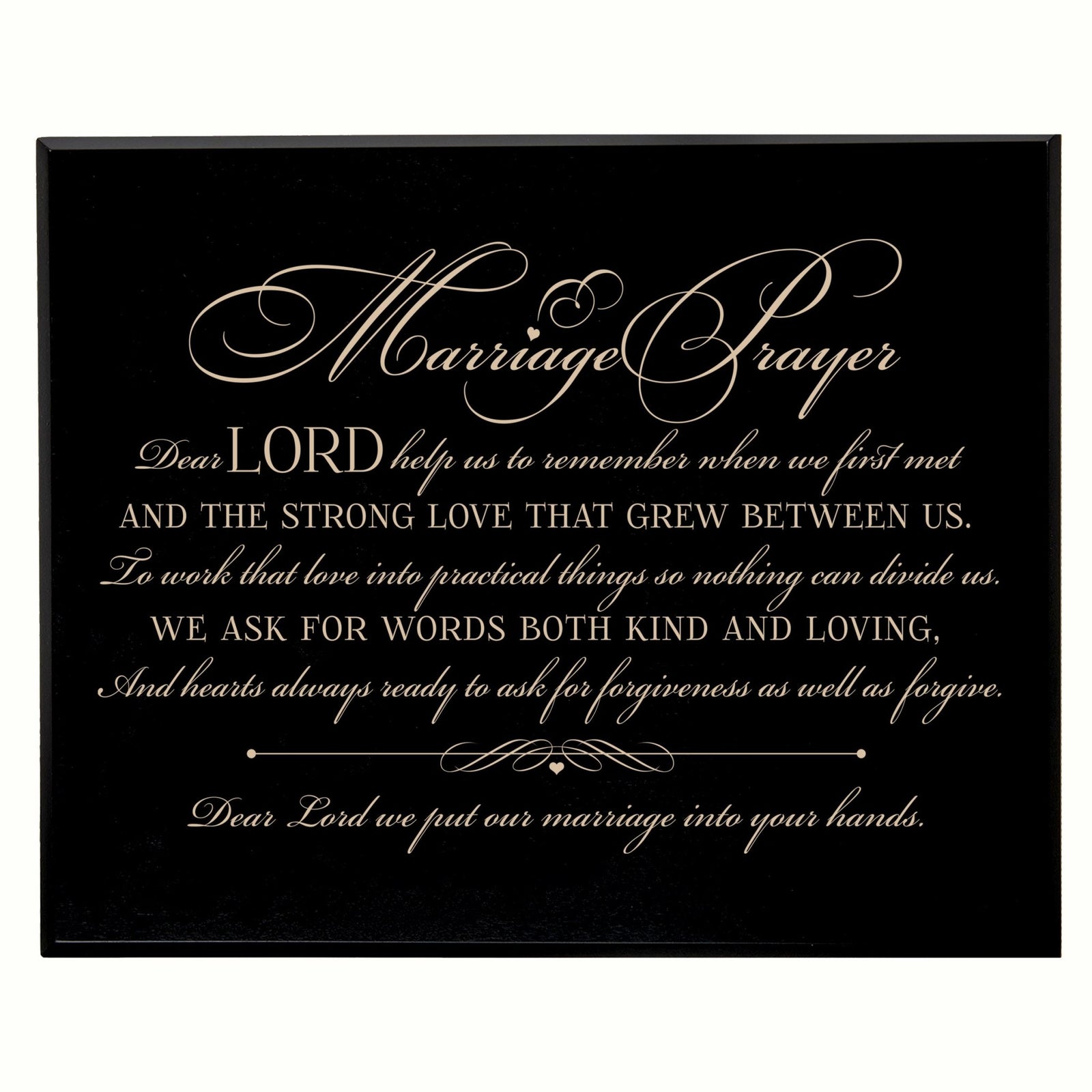 A Marriage Prayer Engraved 12x15 Plaque - Fancy Script - LifeSong Milestones